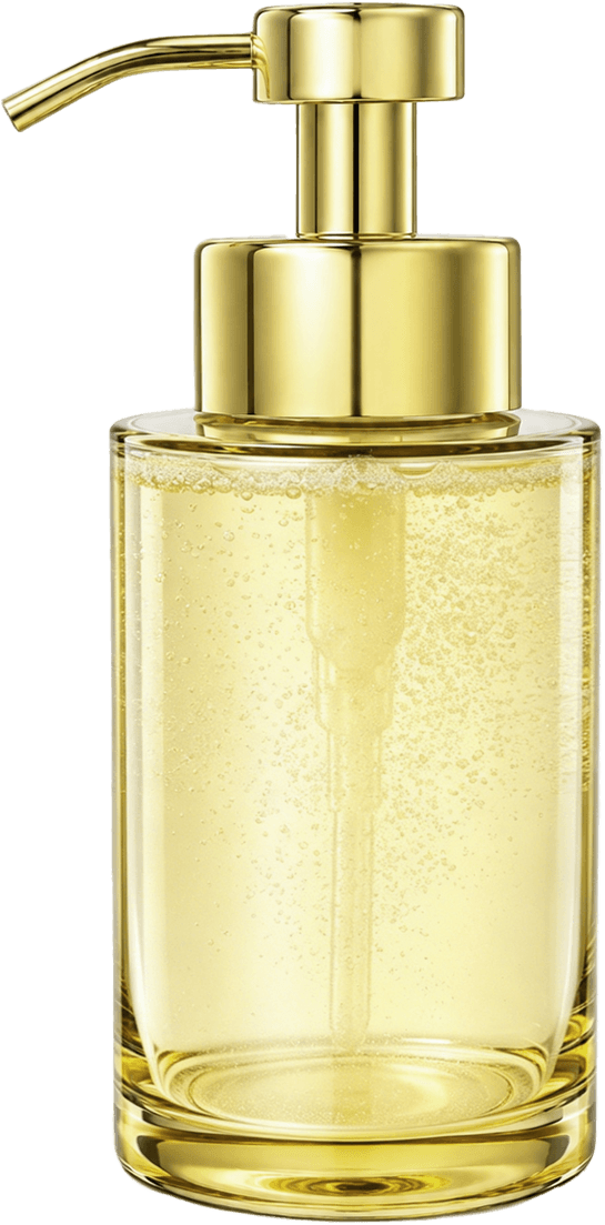 Elegant Glass Soap Dispenser with Gold Pump