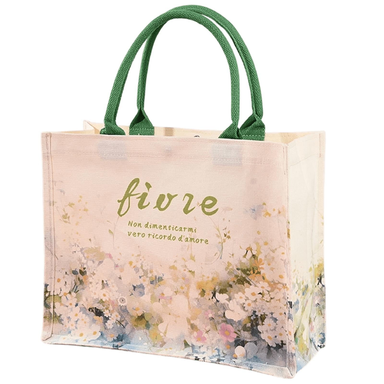 Artistic Floral Canvas Tote Bag
