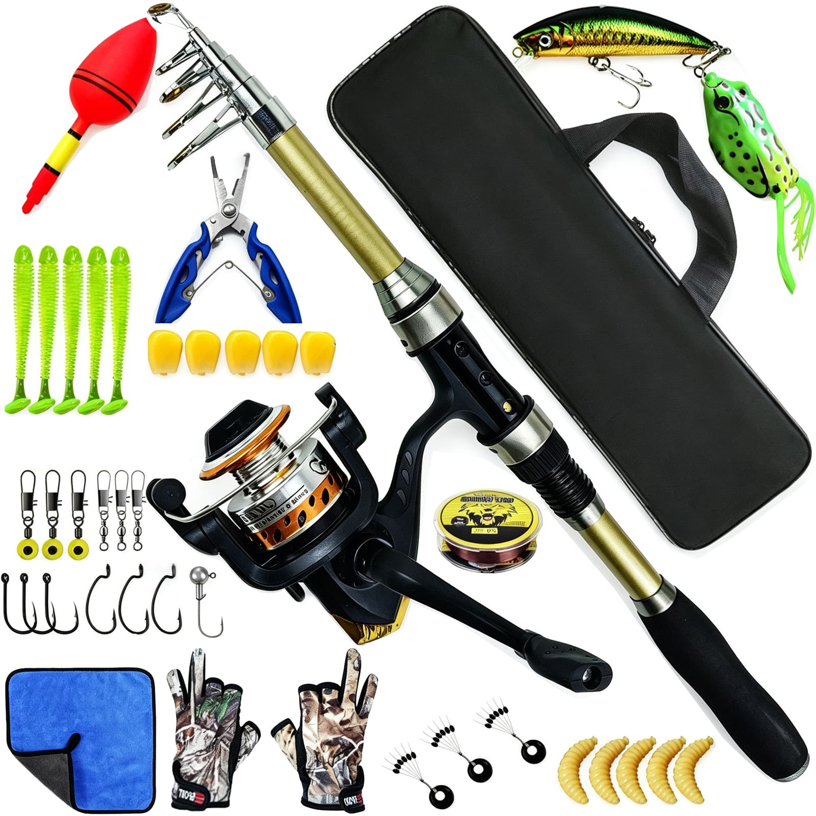 Compact Telescopic Fishing Rod & Reel Combo Set