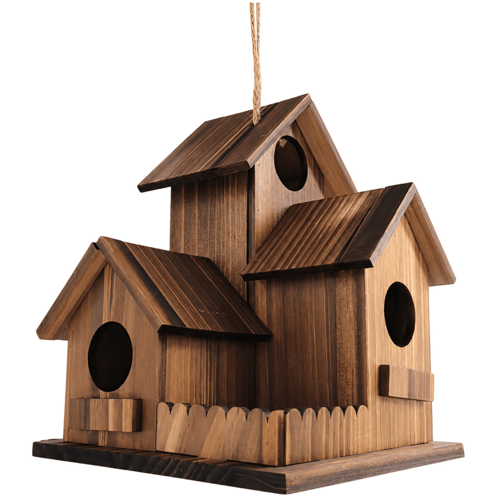 3-Room Wooden Bird Villa