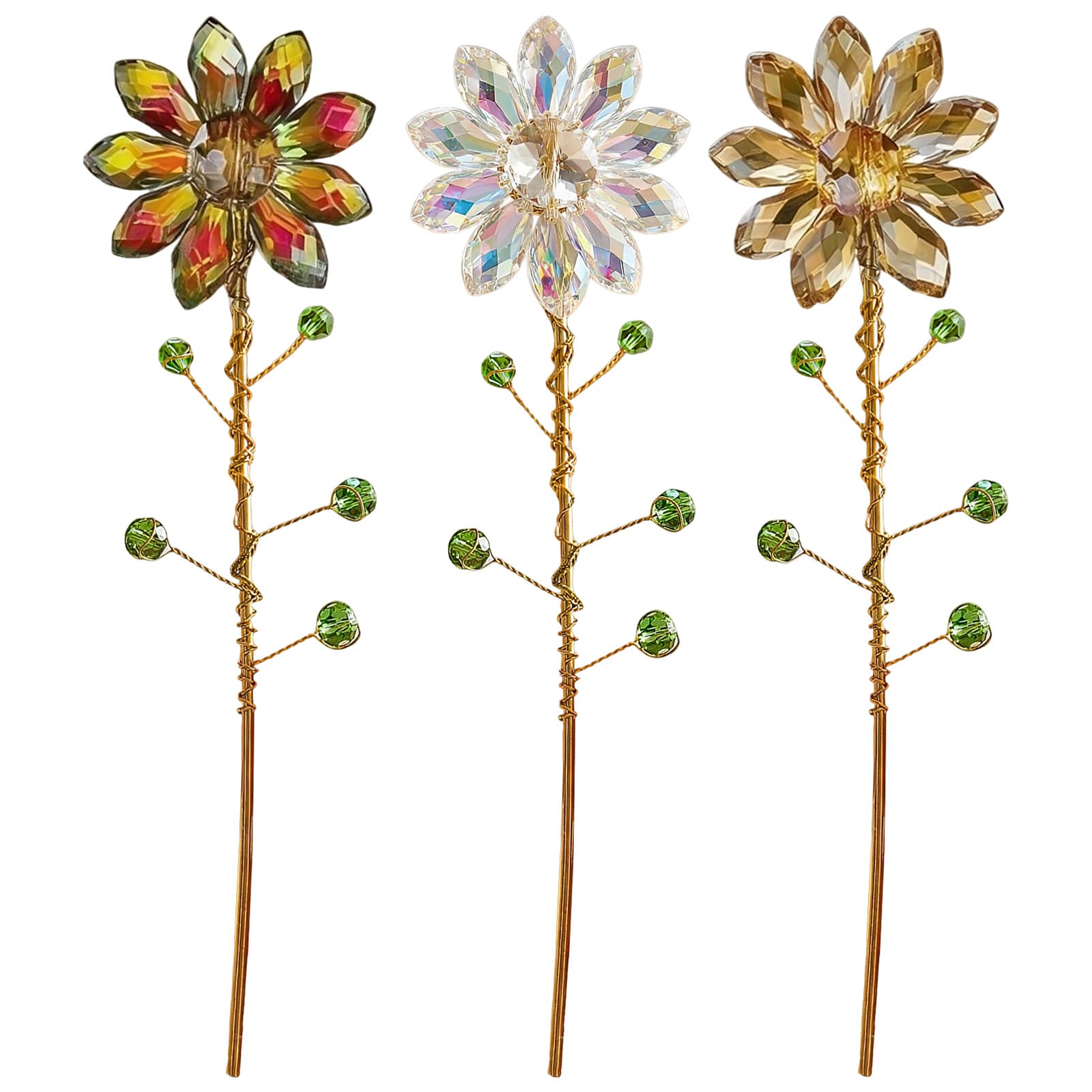 Crystal Plant Suncatcher Flower Set