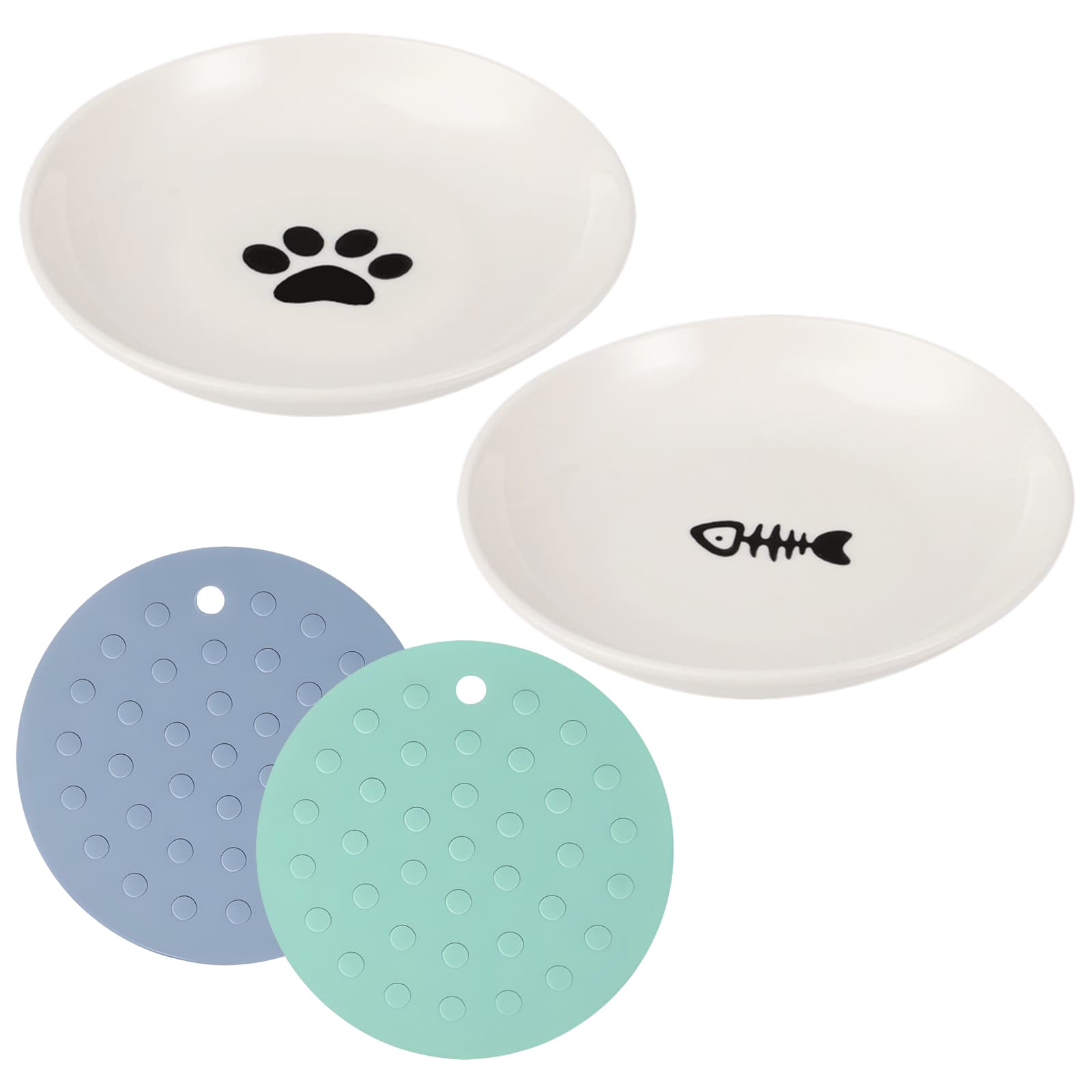 Whisker-Friendly Ceramic Cat Bowls