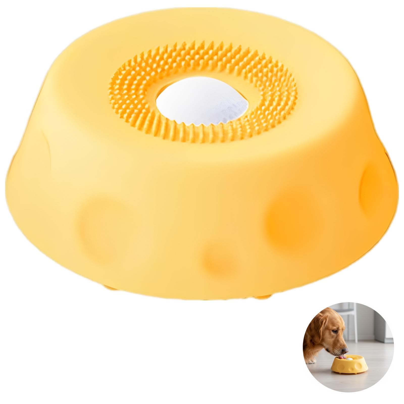 Interactive Dog Lick Bowl with Rolling Ball