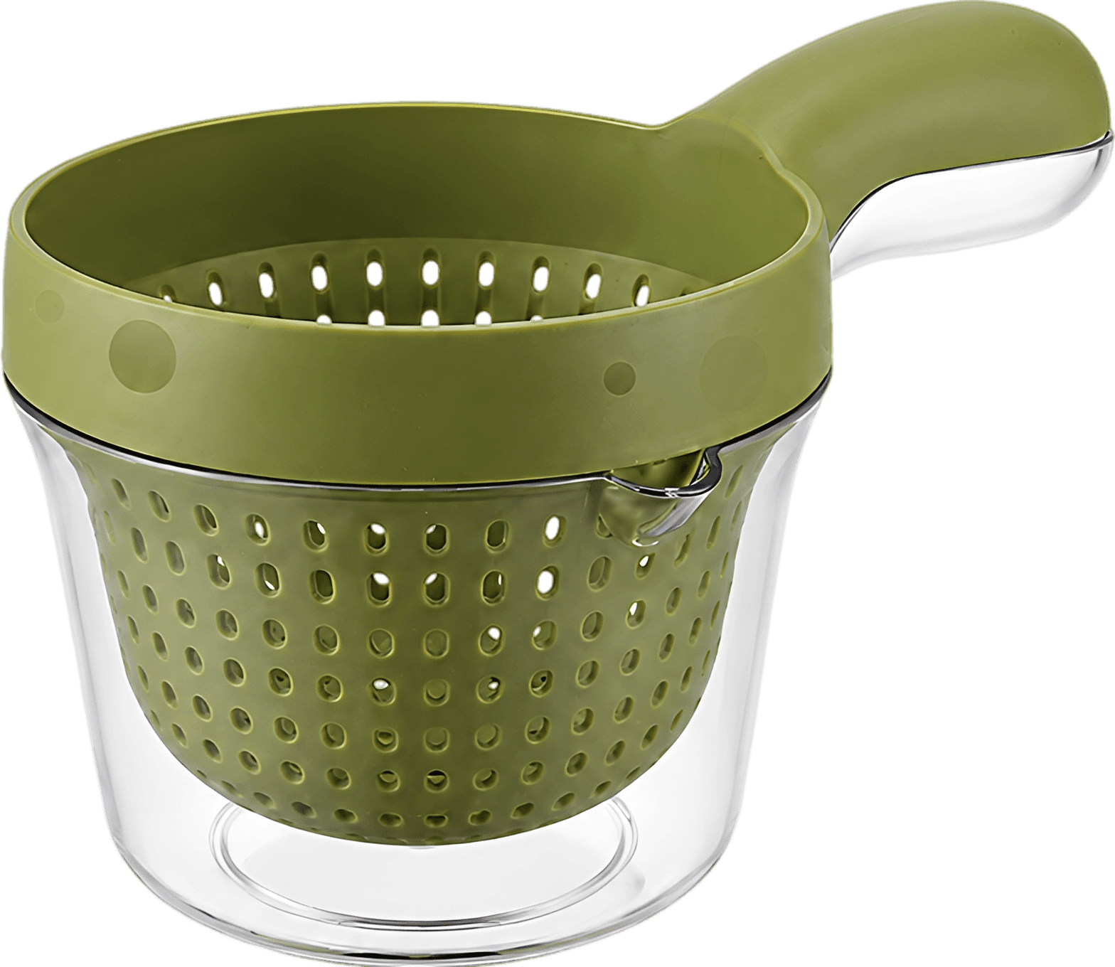 Avocado Green Dual-Layer Colander with Handle