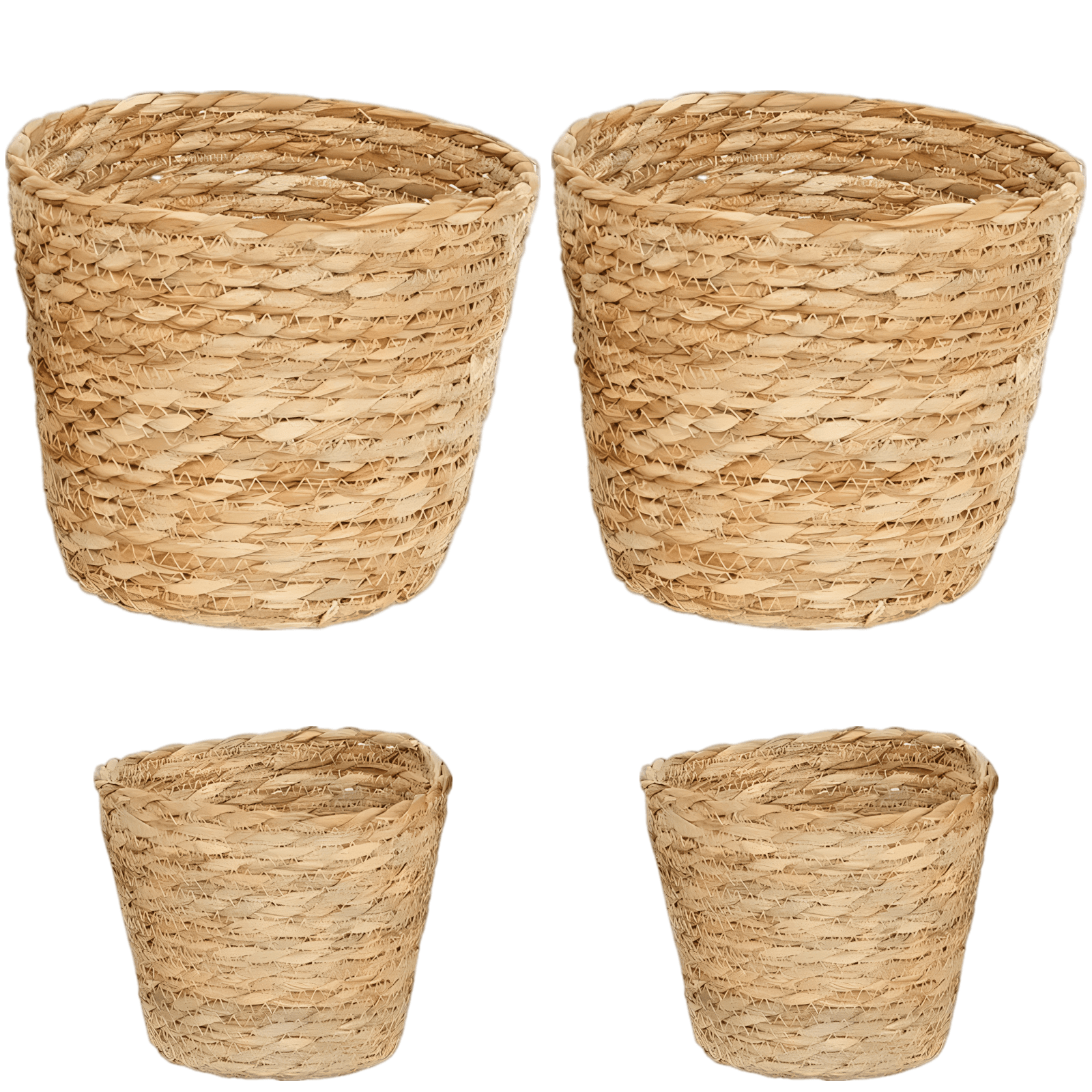 Natural Seagrass Planter Basket Set