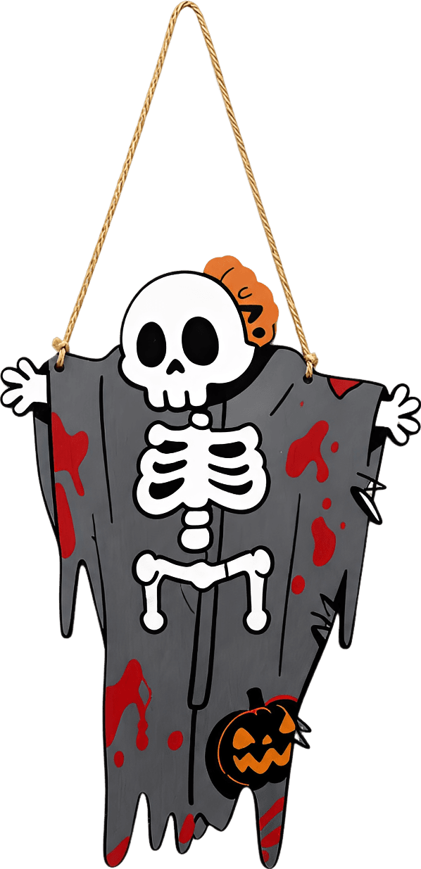 Gothic Skull Halloween Door Hanger