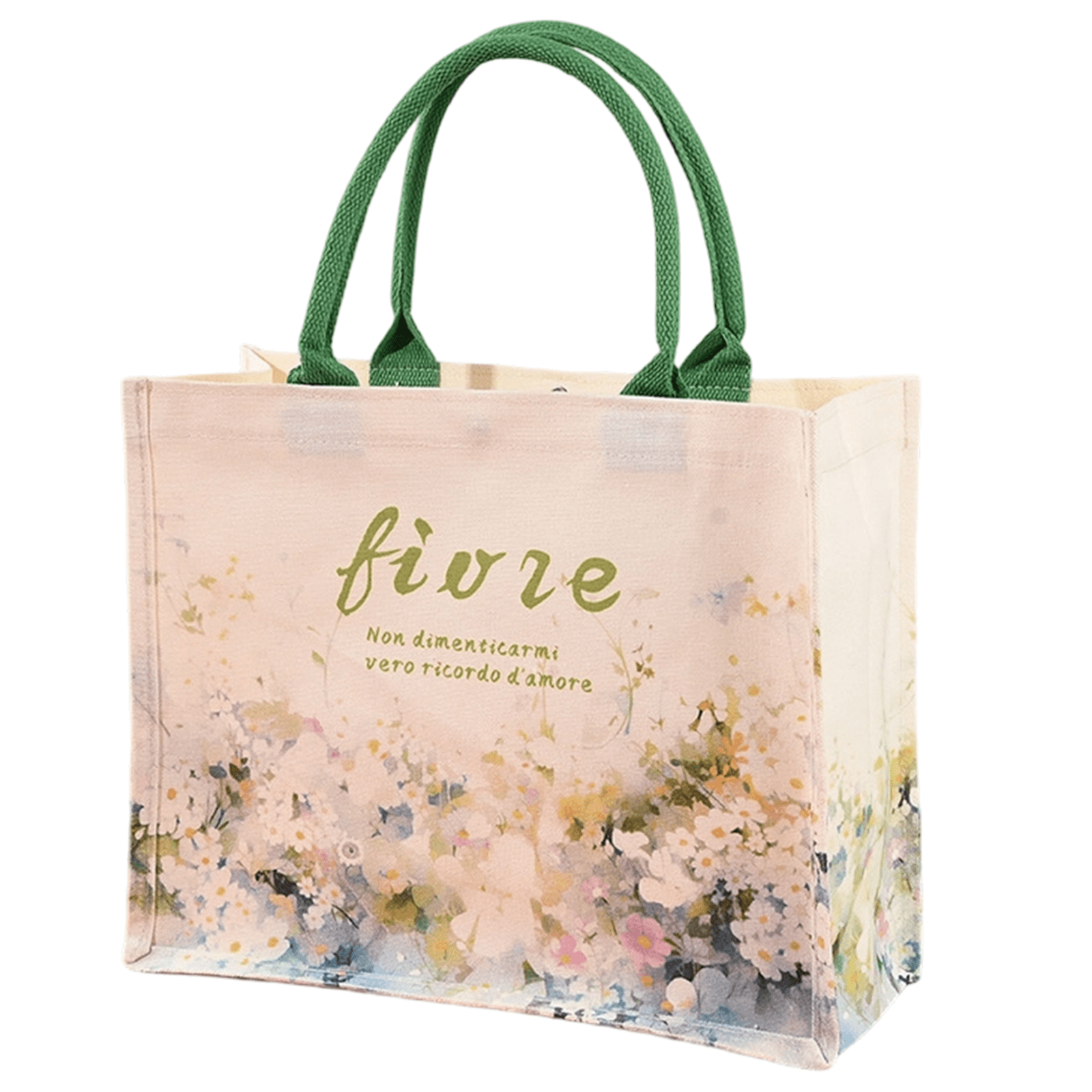 Artistic Floral Canvas Tote Bag