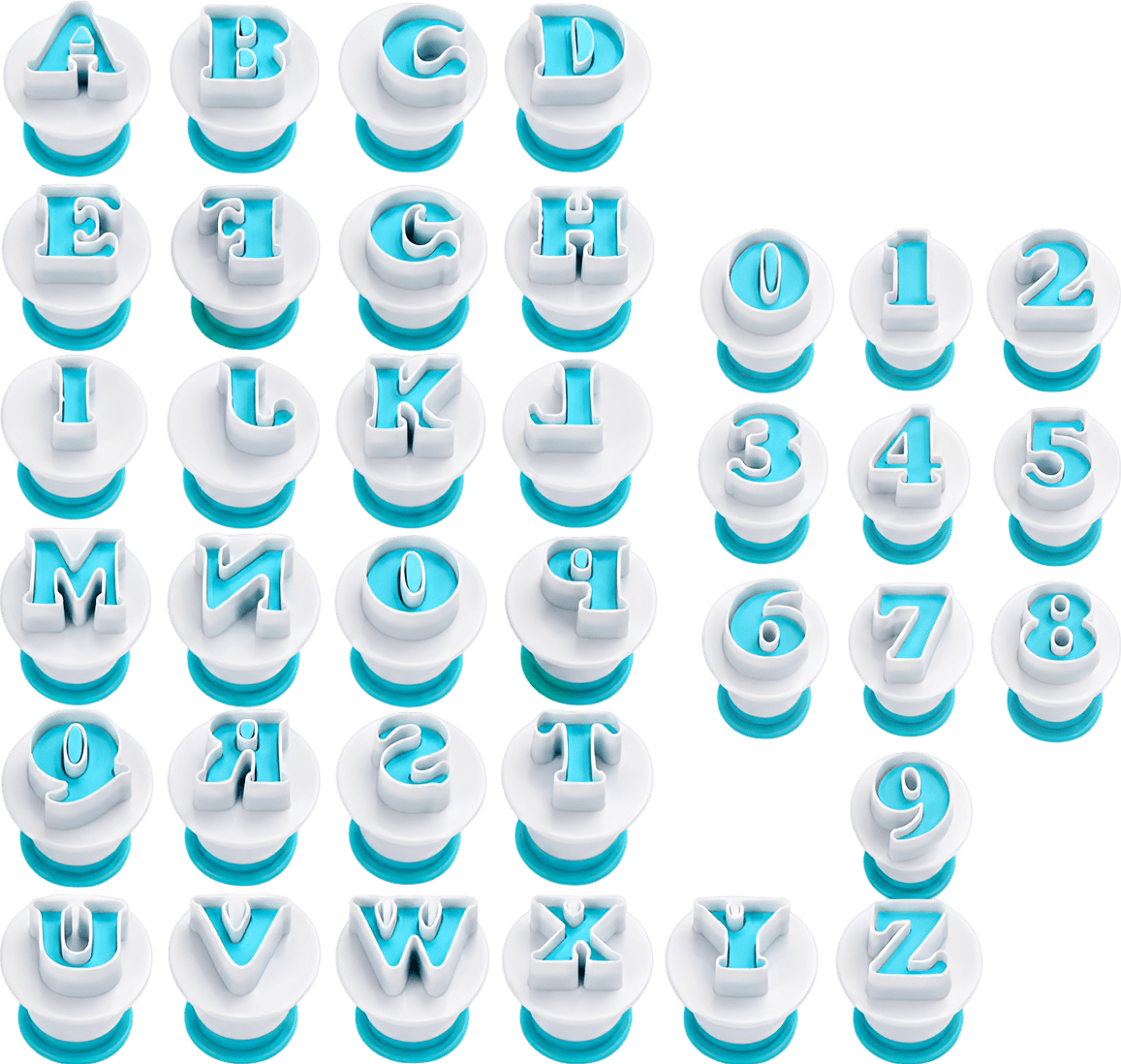 36 Pcs Alphabet & Number Cookie Cutters Set
