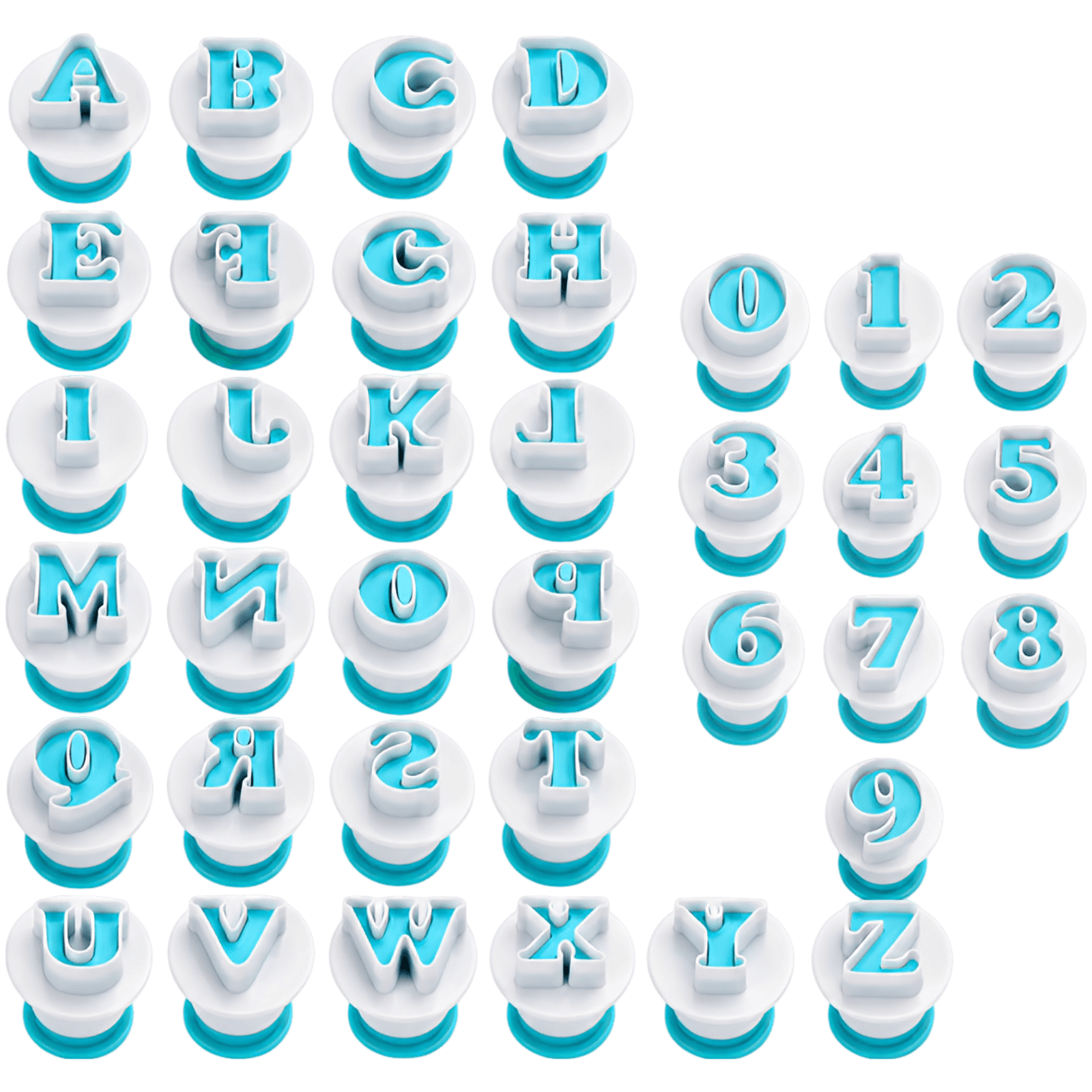 36 Pcs Alphabet & Number Cookie Cutters Set