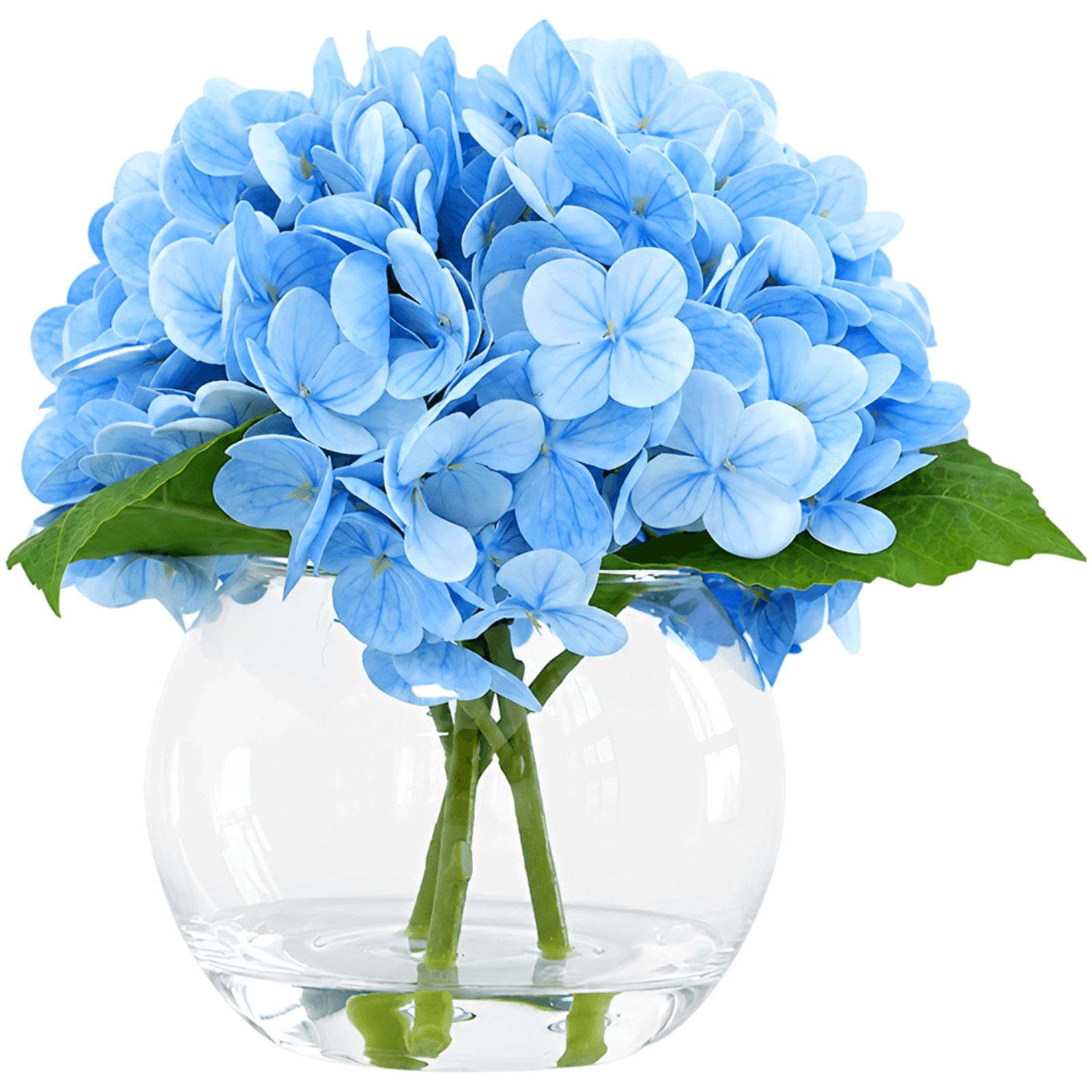 Real Touch Faux Hydrangeas in Glass Vase