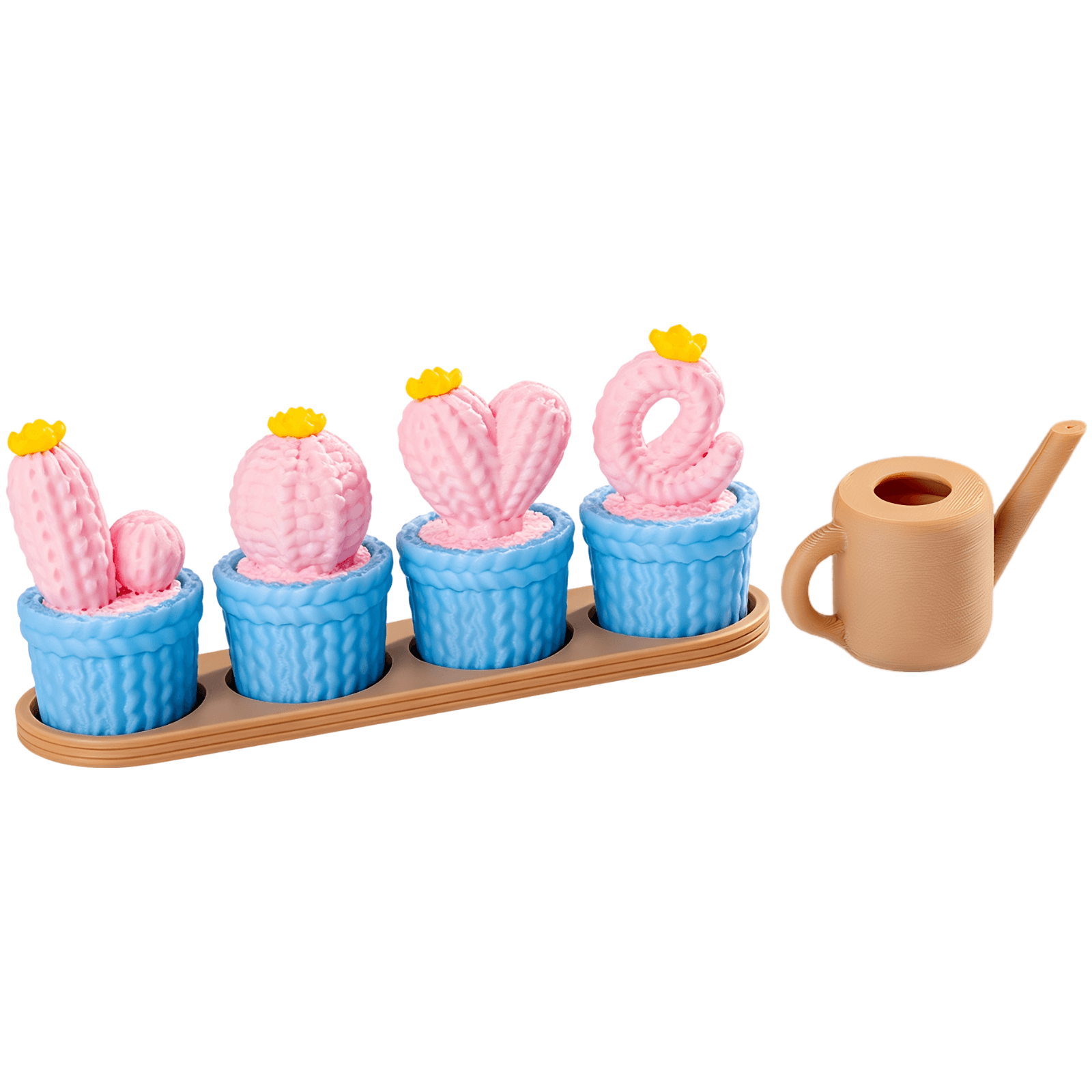 3D Printed Pink Love Cactus Decor Set