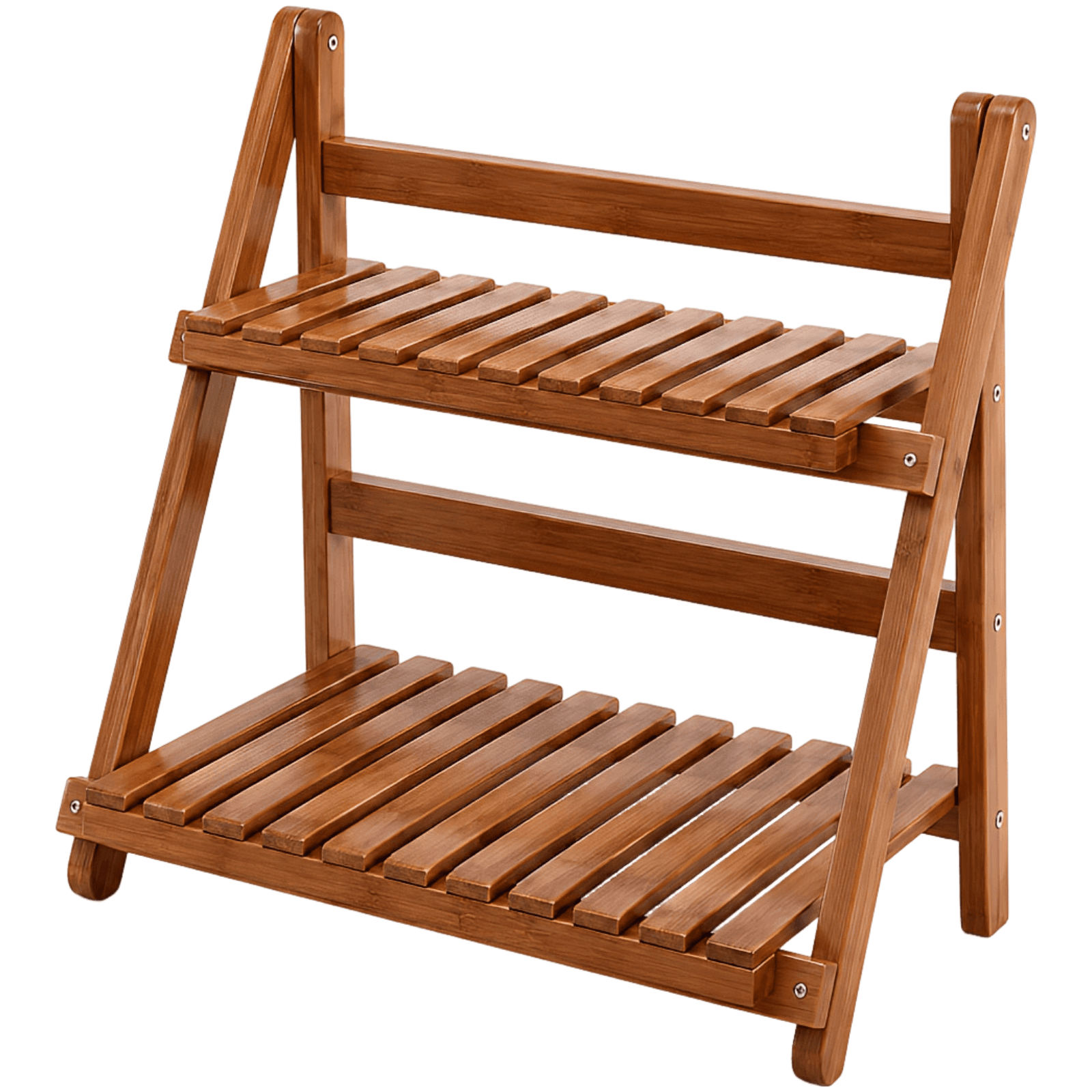 2-Tier Folding Wood Countertop Organizer