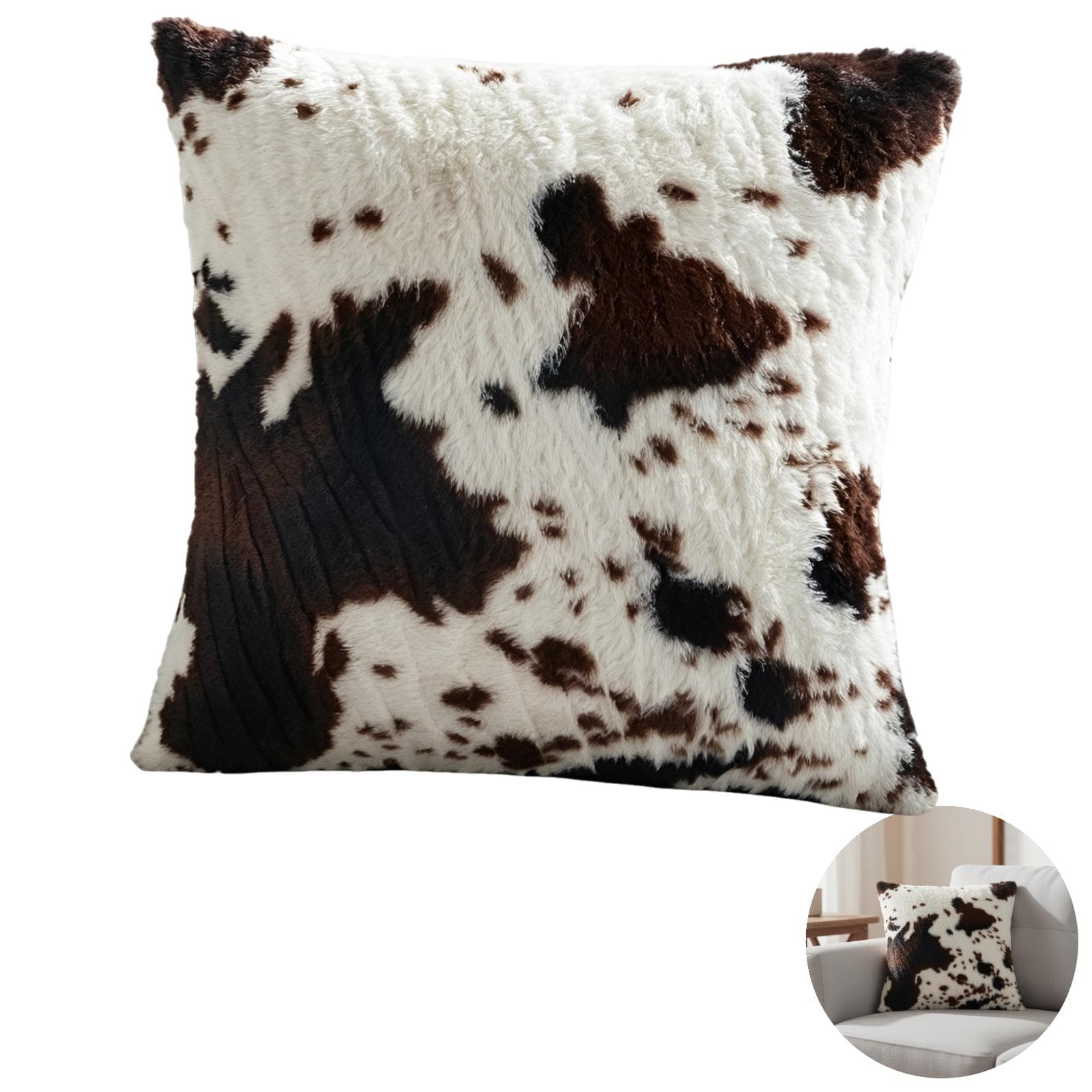 Cowhide Animal Print Throw Pillow Covers