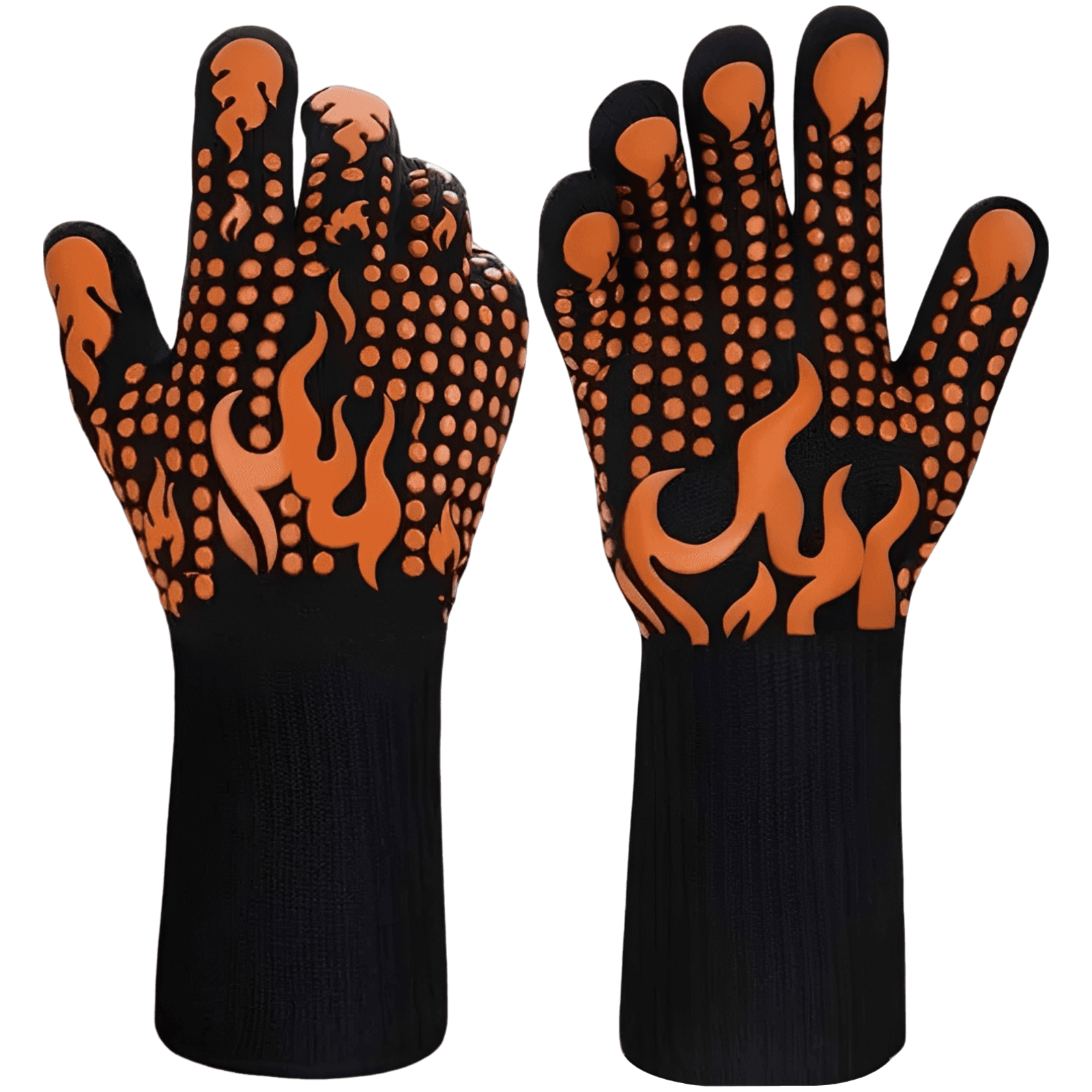 Flame-Patterned BBQ Gloves