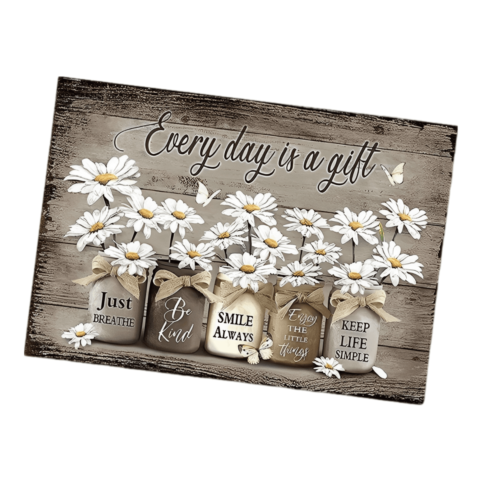 Rustic Flowers Farmhouse Canvas Wall Art