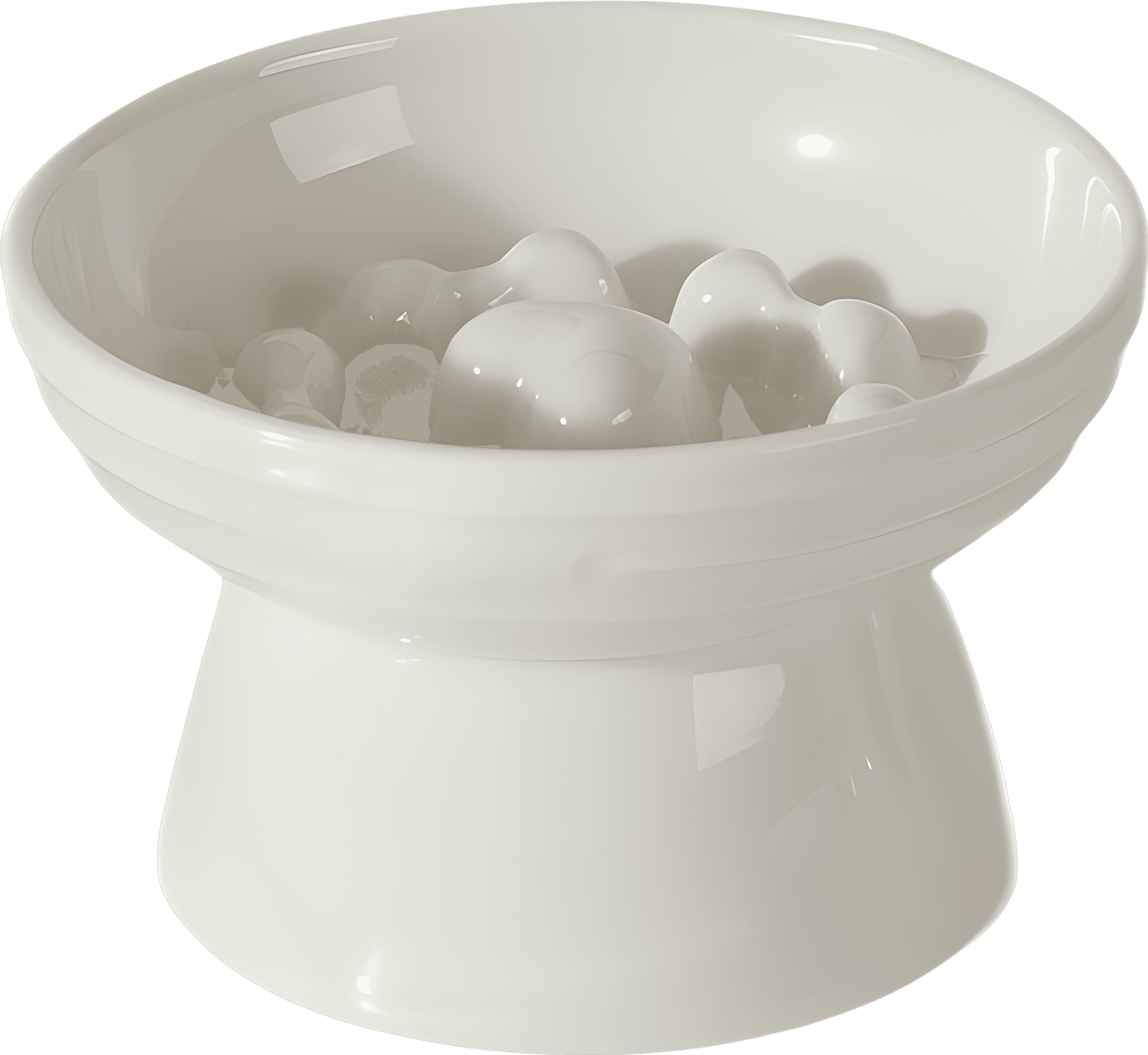 French Ceramic Elevated Slow Feeder Cat Bowl