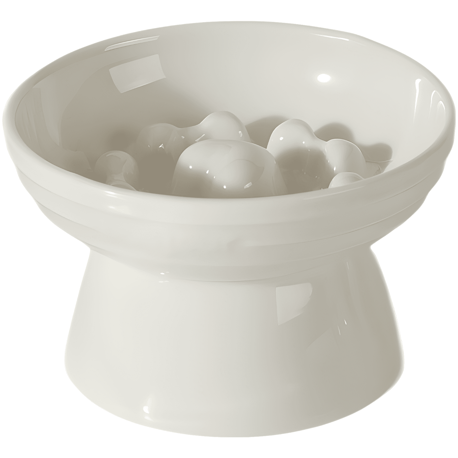 French Ceramic Elevated Slow Feeder Cat Bowl