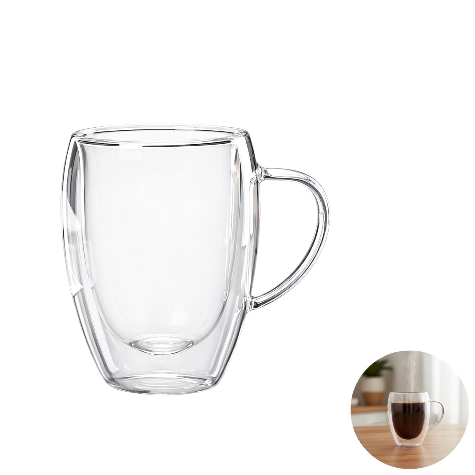 Double-Walled Glass Coffee Mugs Set