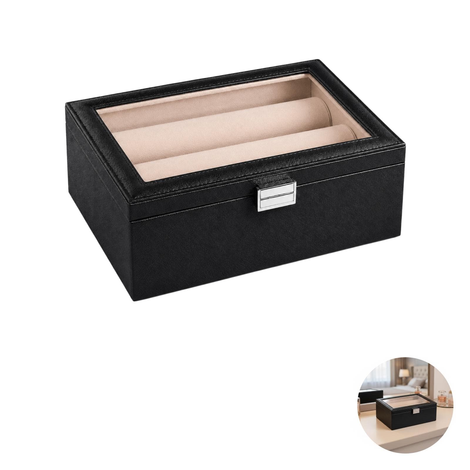 Luxury PU Leather Jewelry & Watch Box