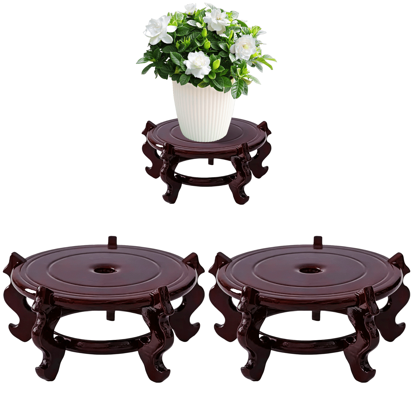 Vintage Wooden Plant Stand Set