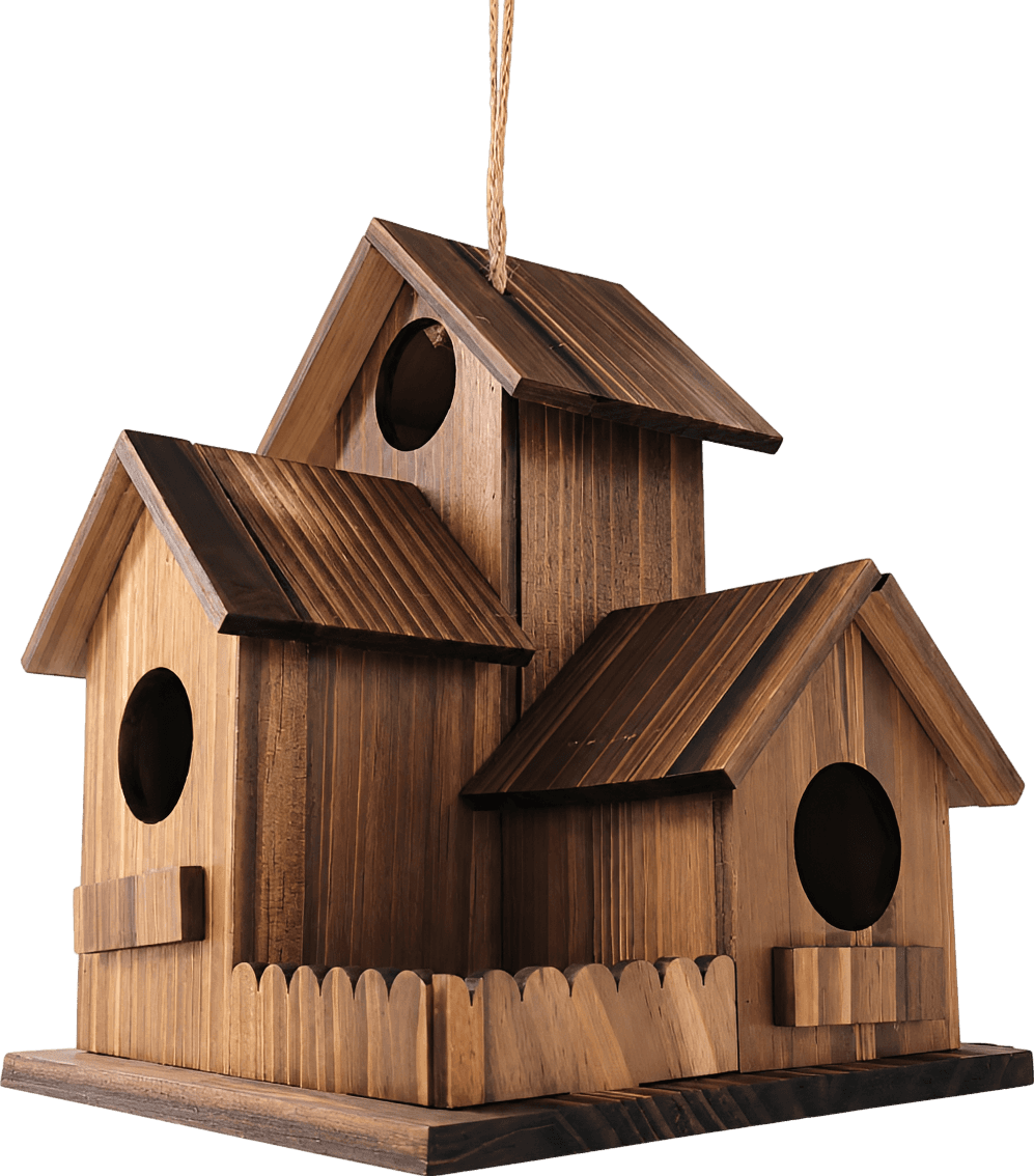 3-Room Wooden Bird Villa