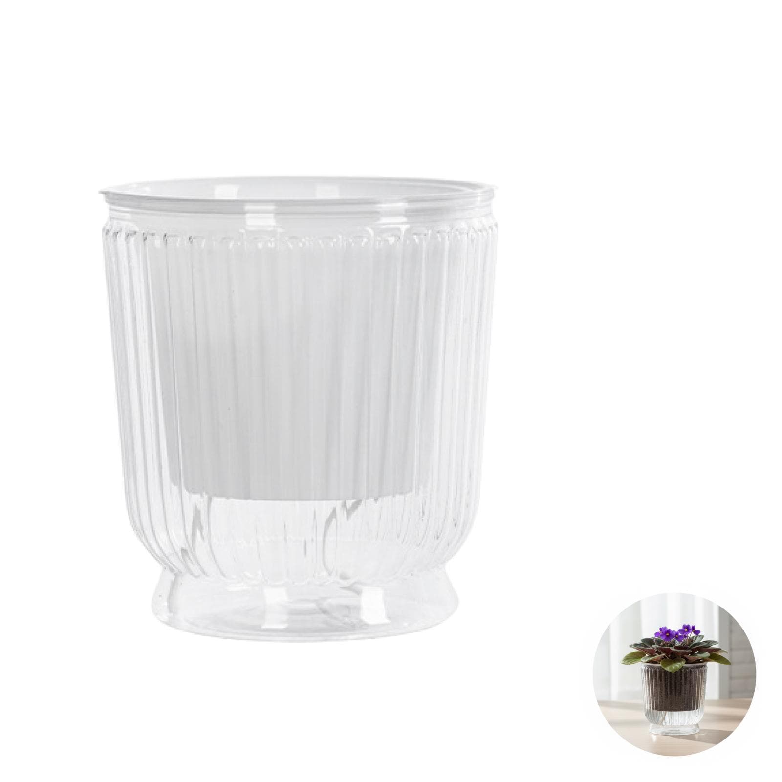 Faux Glass Self-Watering Pots
