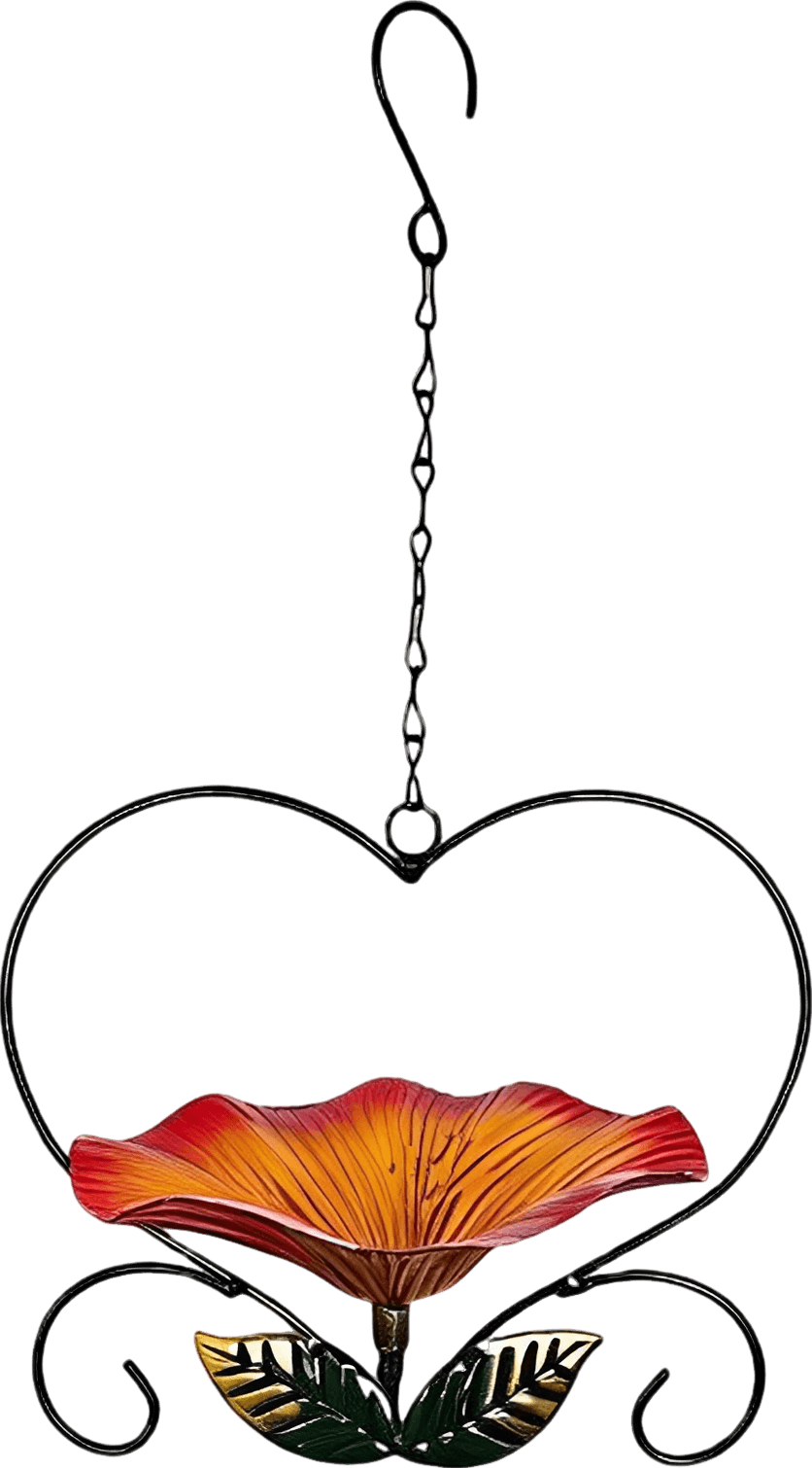 Romantic Heart-Shaped Hanging Bird Feeder