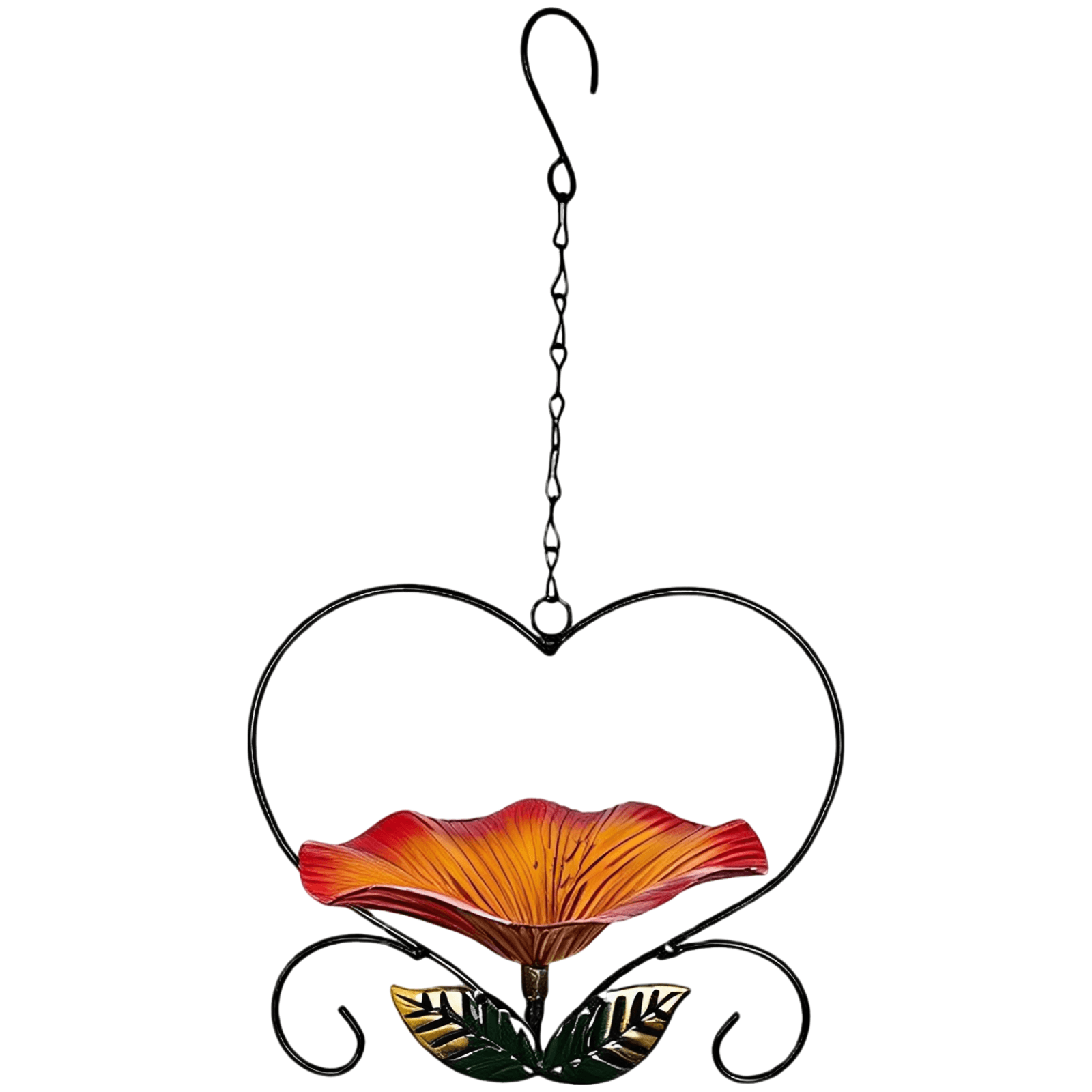 Romantic Heart-Shaped Hanging Bird Feeder