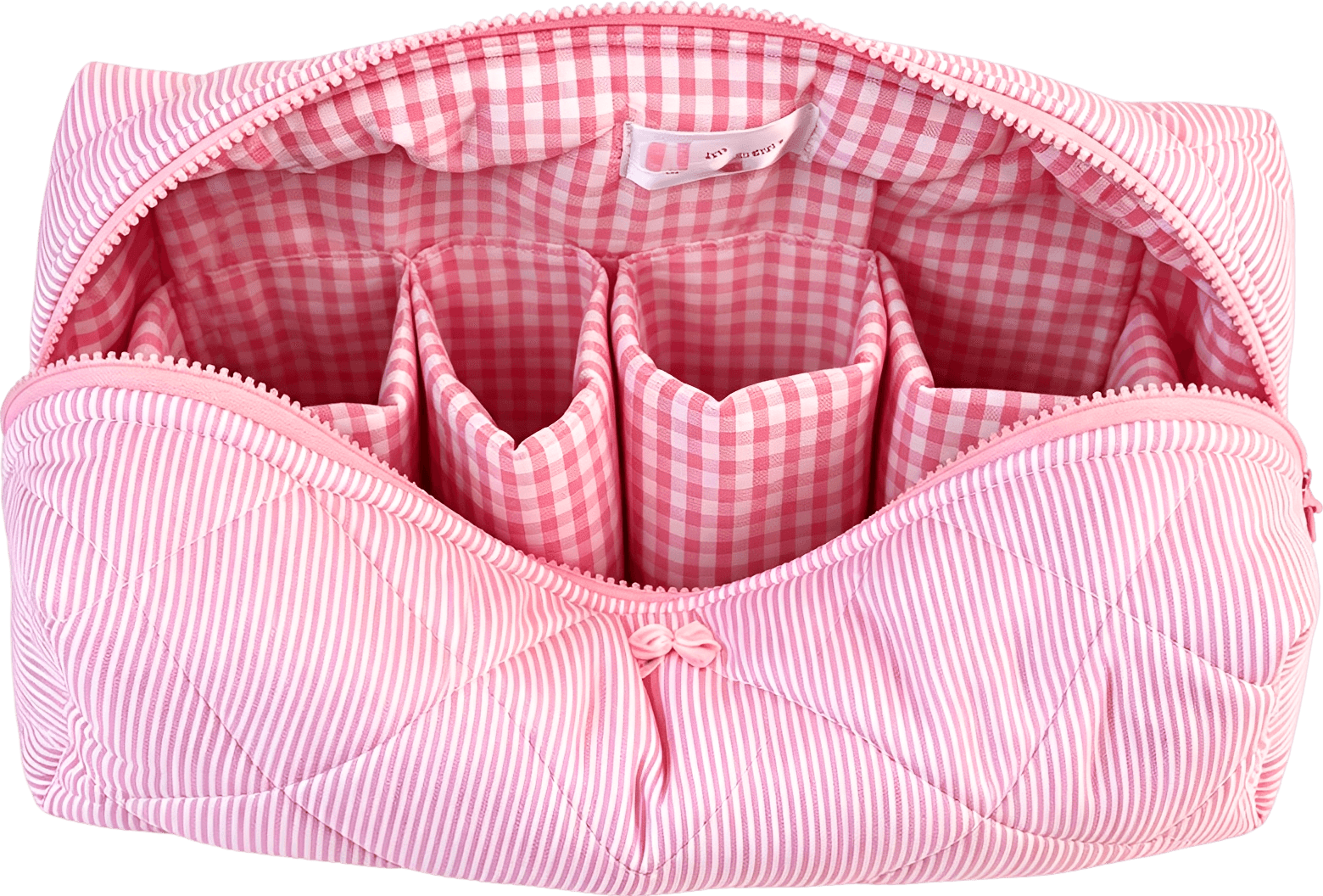 Large Striped Makeup Bag & Travel Organizer