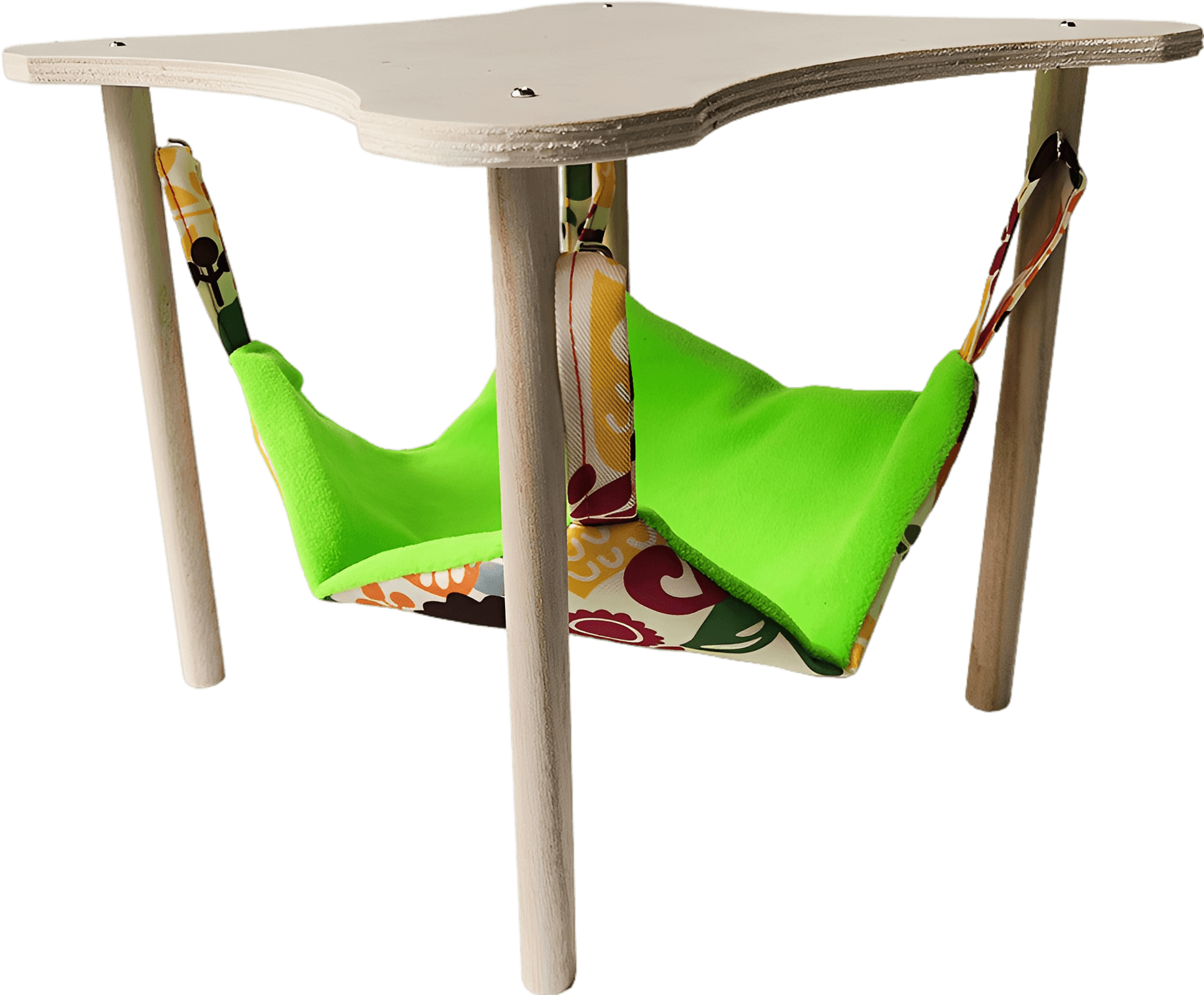 2-in-1 Guinea Pig Hammock with Wooden Platform