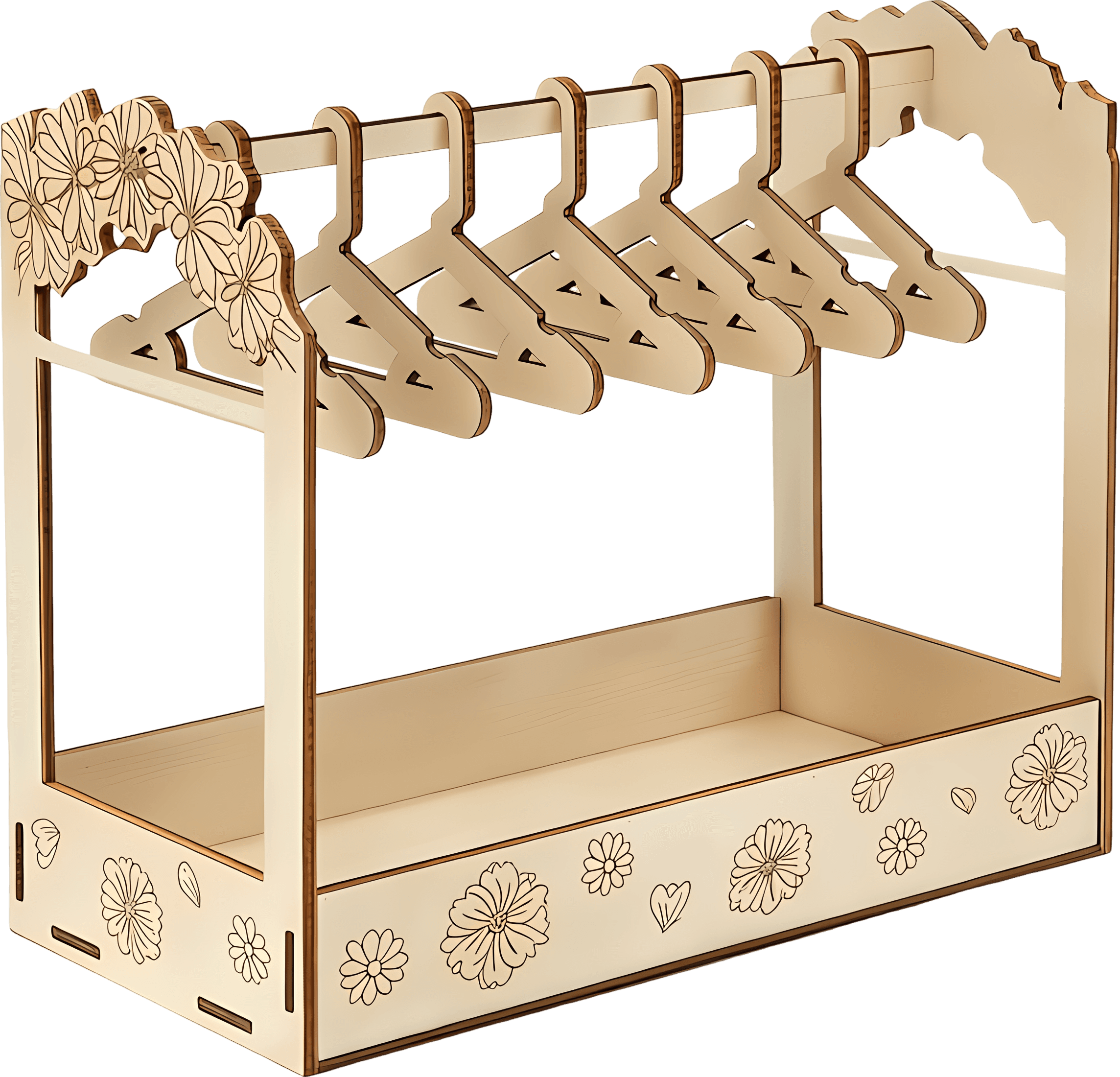 Wooden Wardrobe Jewelry Organizer