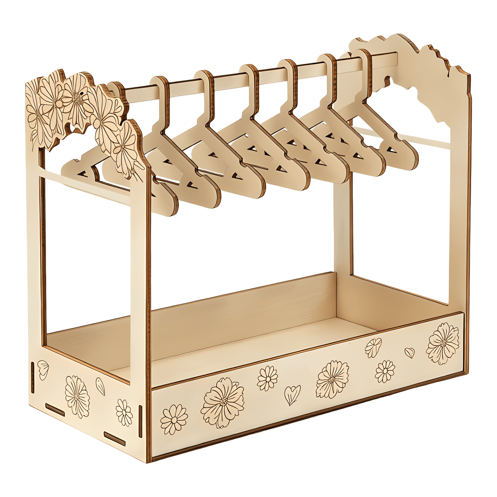 Wooden Wardrobe Jewelry Organizer