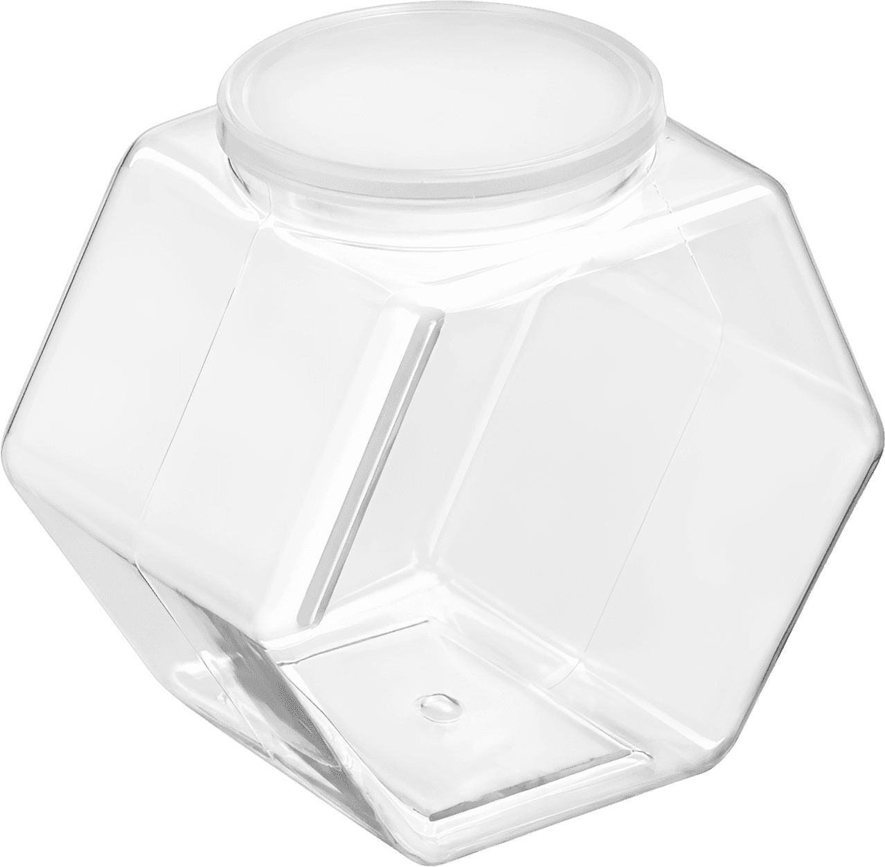 Hexagonal Plastic Candy & Storage Jars Set