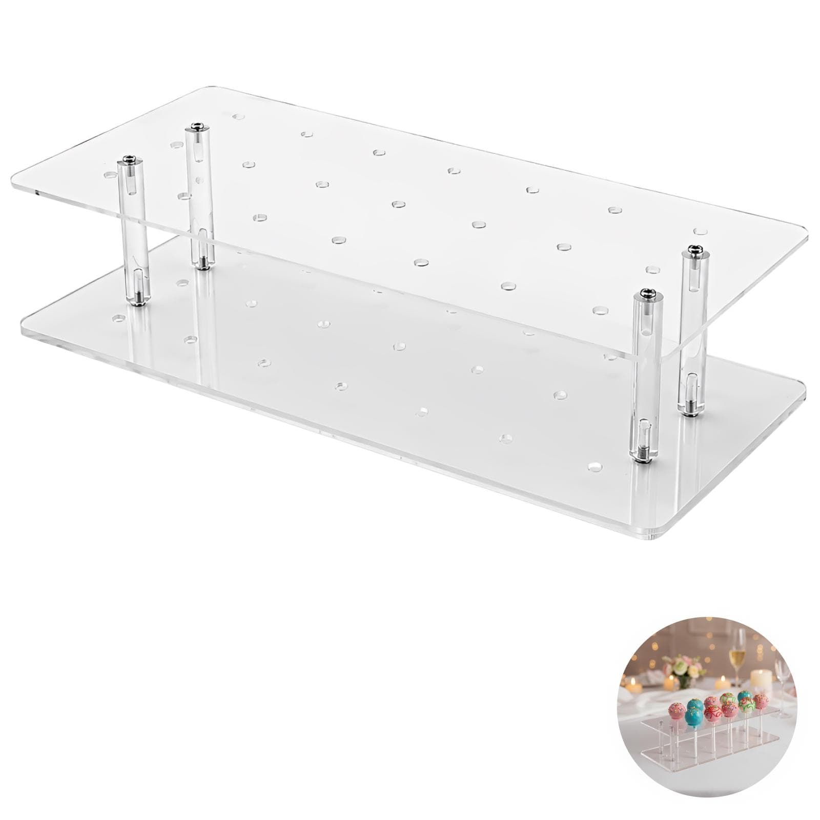 21-Hole Acrylic Cake Pop Stand