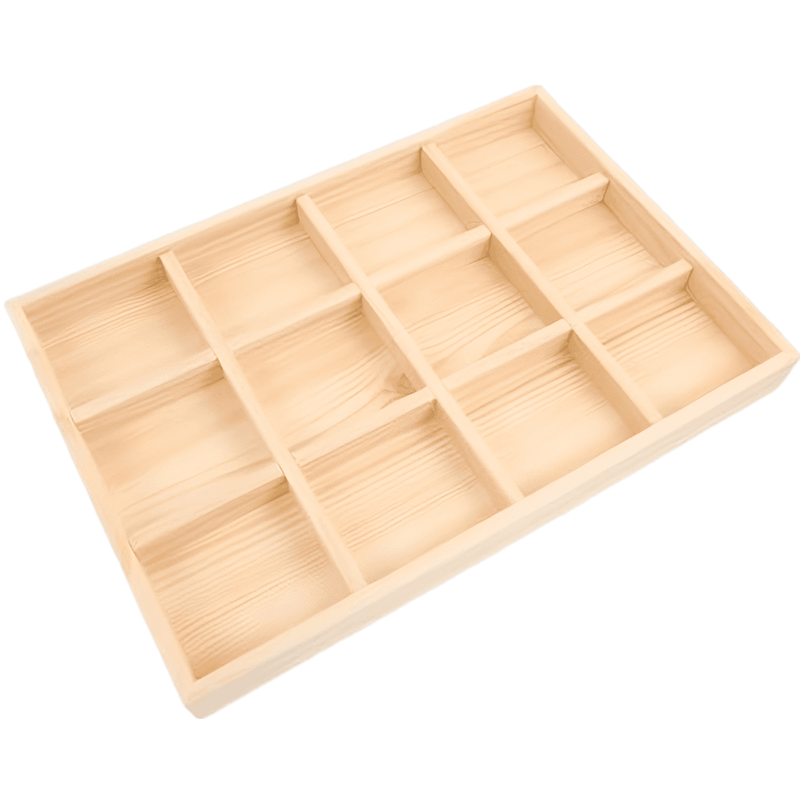 Solid Wood 12-Compartment Tray
