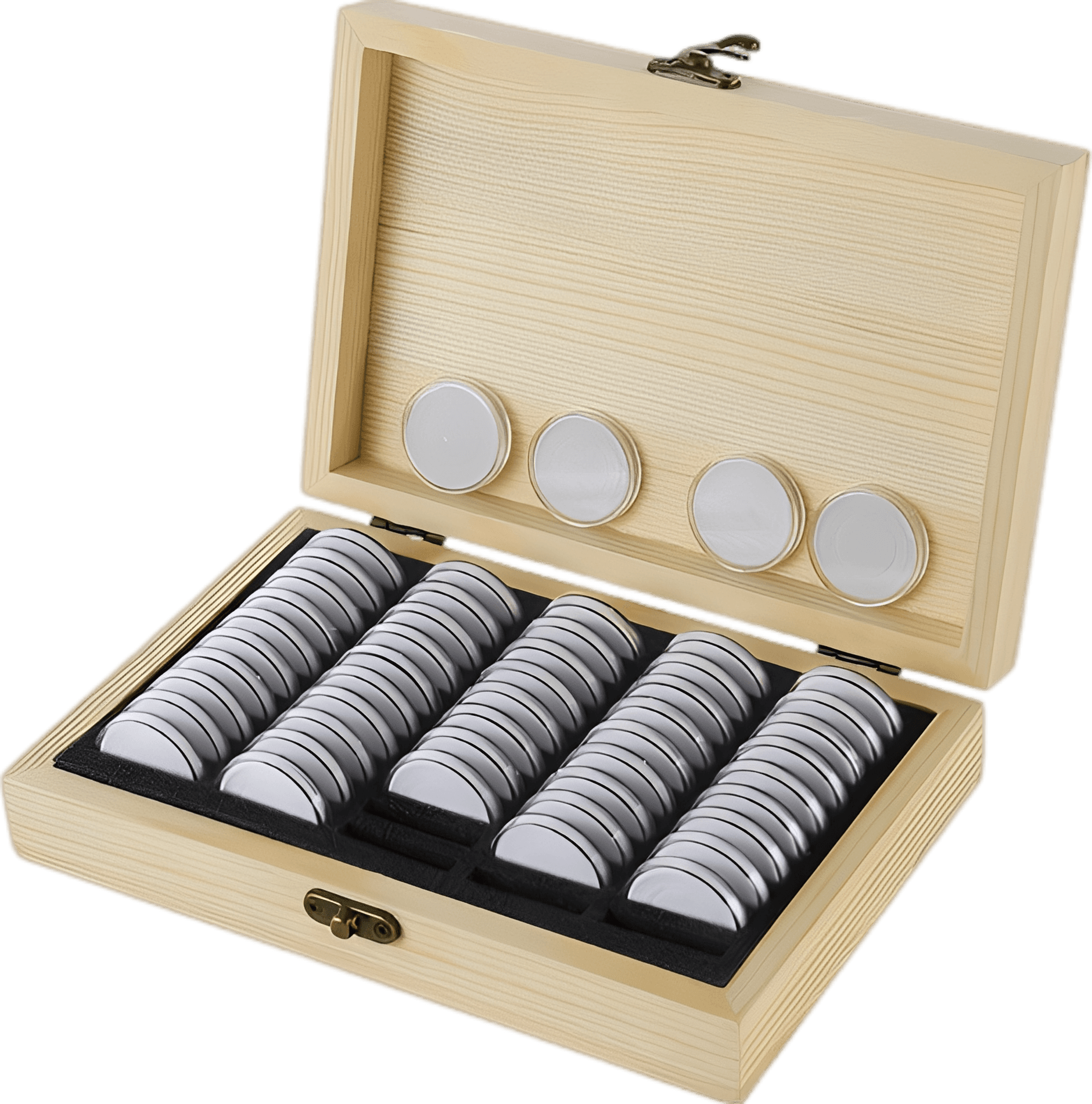 Solid Pine Coin Storage Box