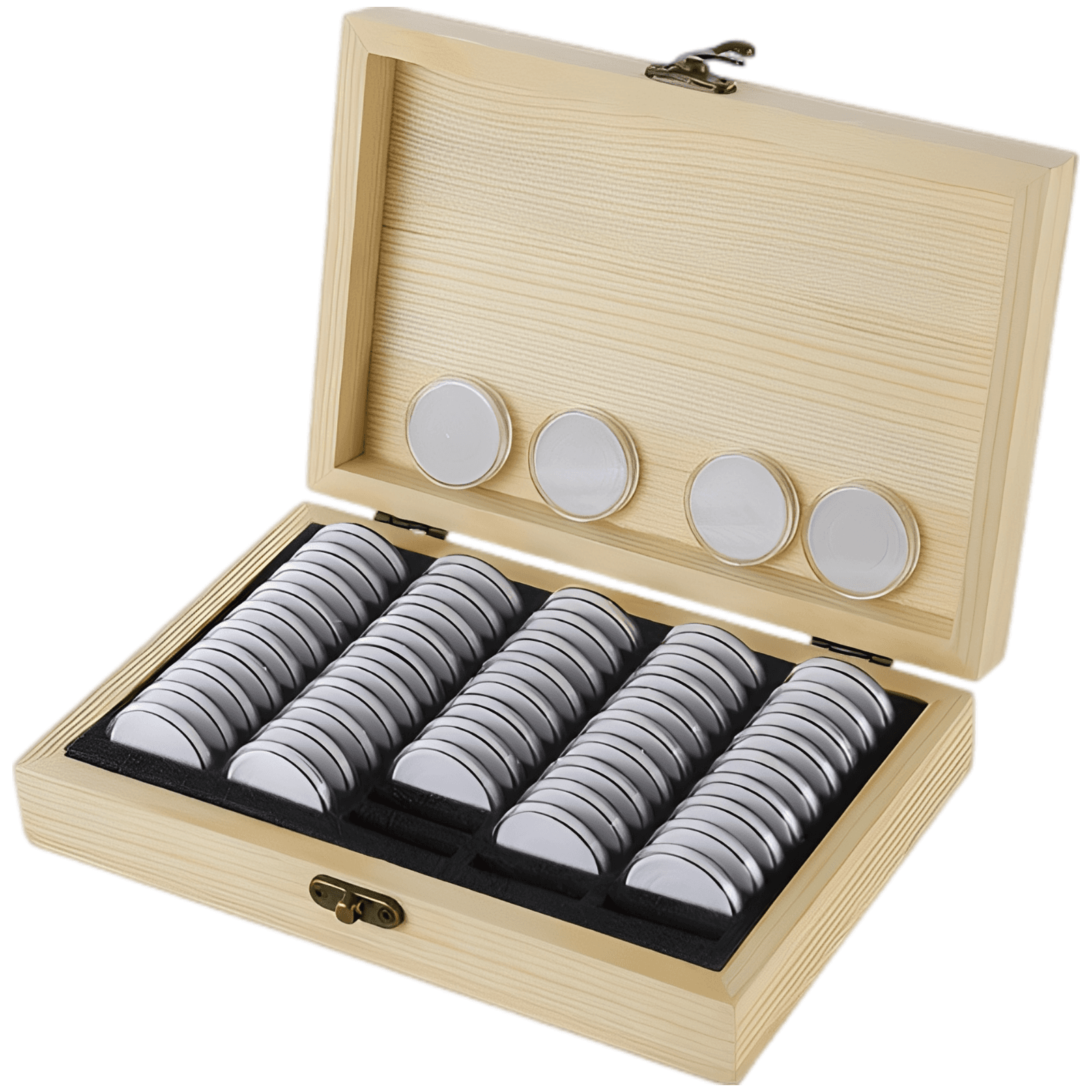 Solid Pine Coin Storage Box