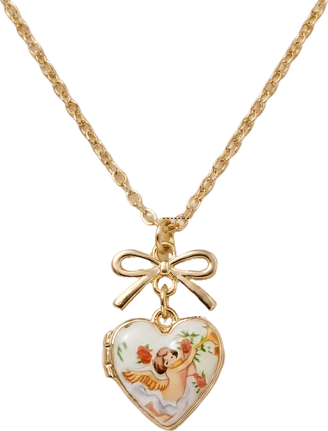 Vintage Angel Heart Photo Locket