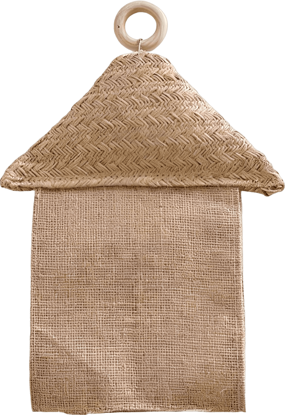 Retro House-Shaped Jute Tissue Holder