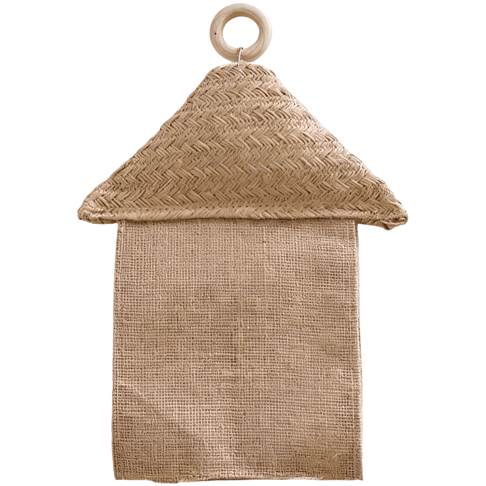 Retro House-Shaped Jute Tissue Holder