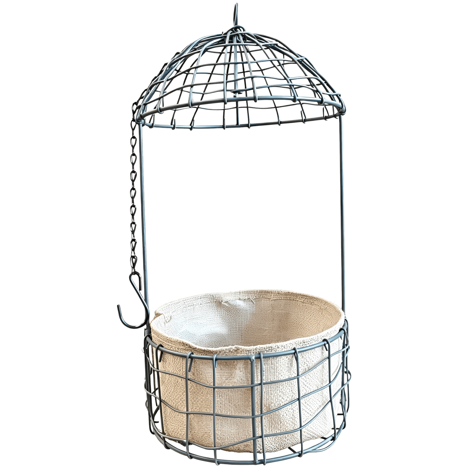Vintage Birdcage Hanging Basket Planter
