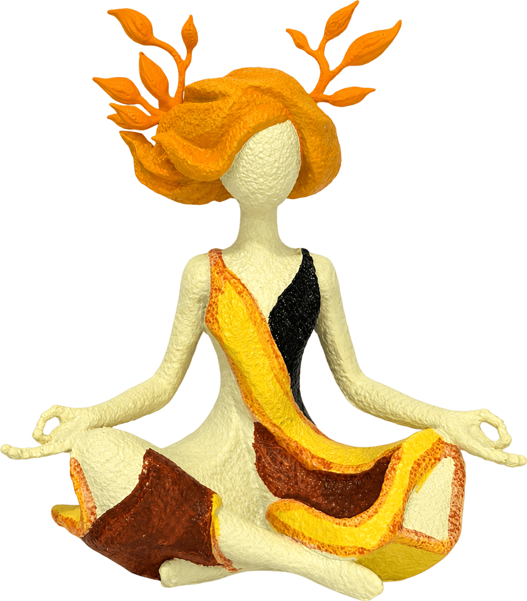 Abstract Zen Figurine with Leafy Antlers