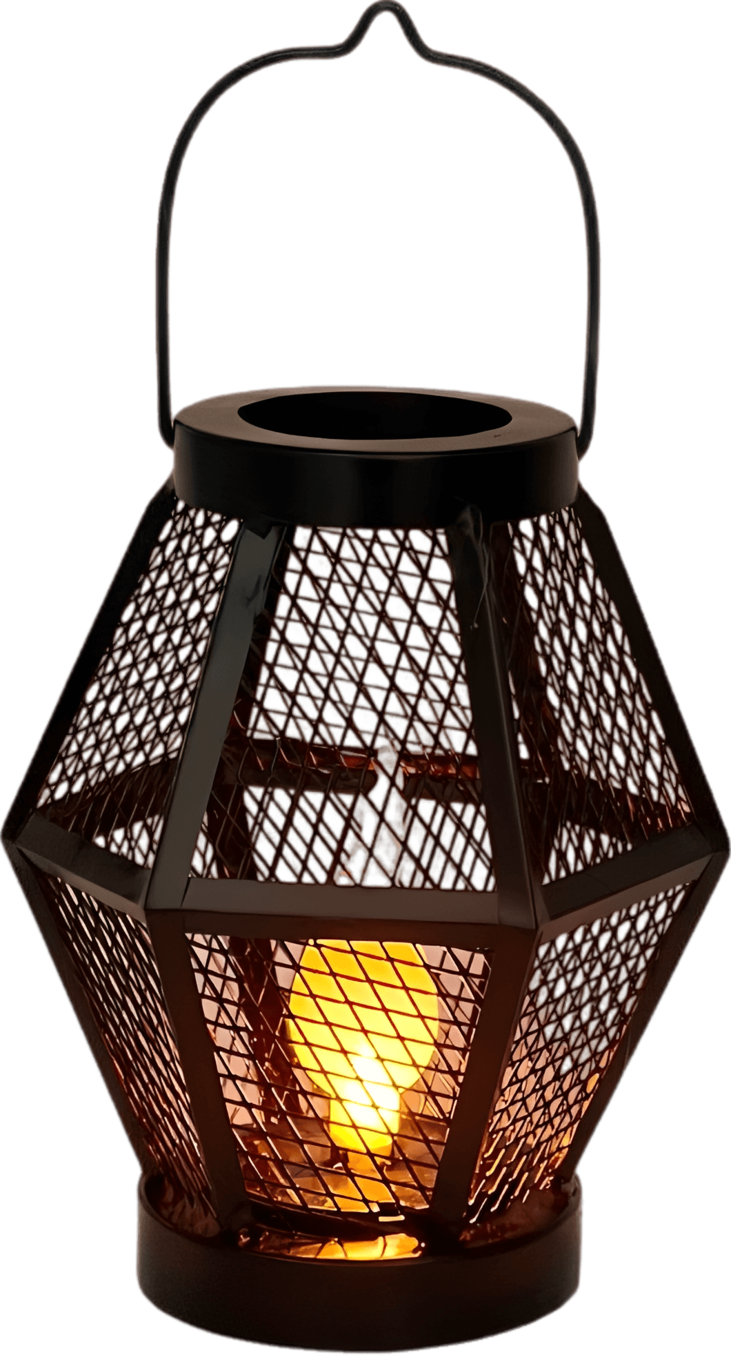 Retro Solar Lantern with Flickering Flame