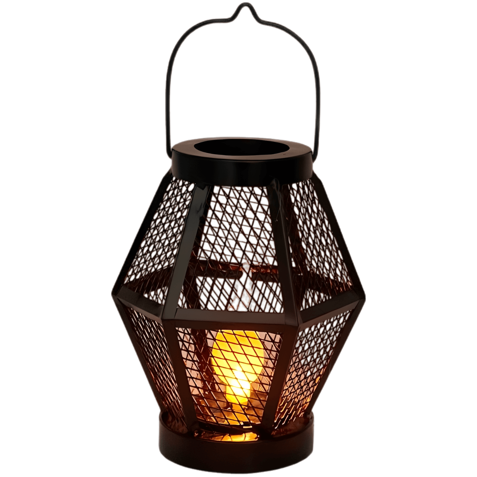 Retro Solar Lantern with Flickering Flame