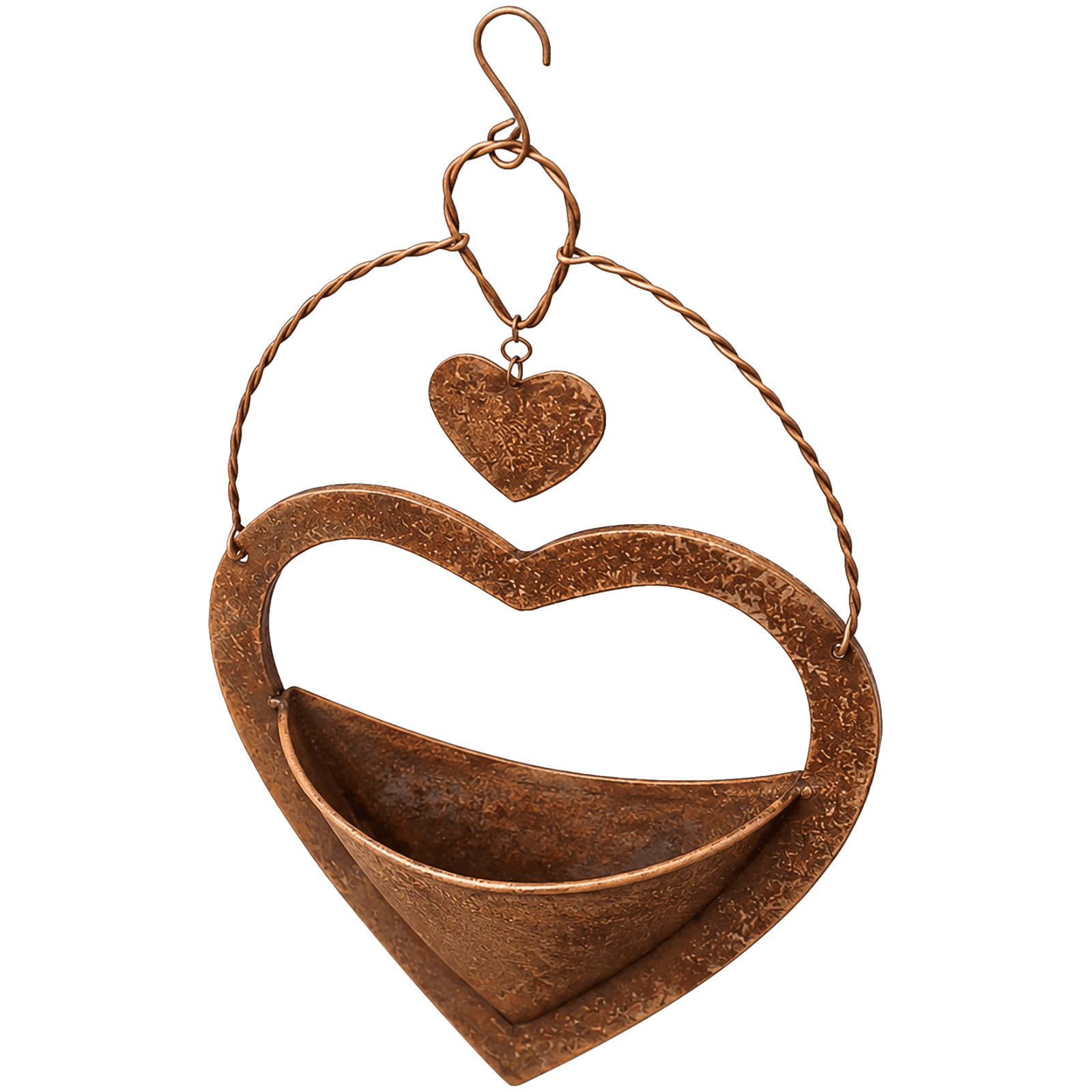 Rustic Metal Heart Hanging Planter