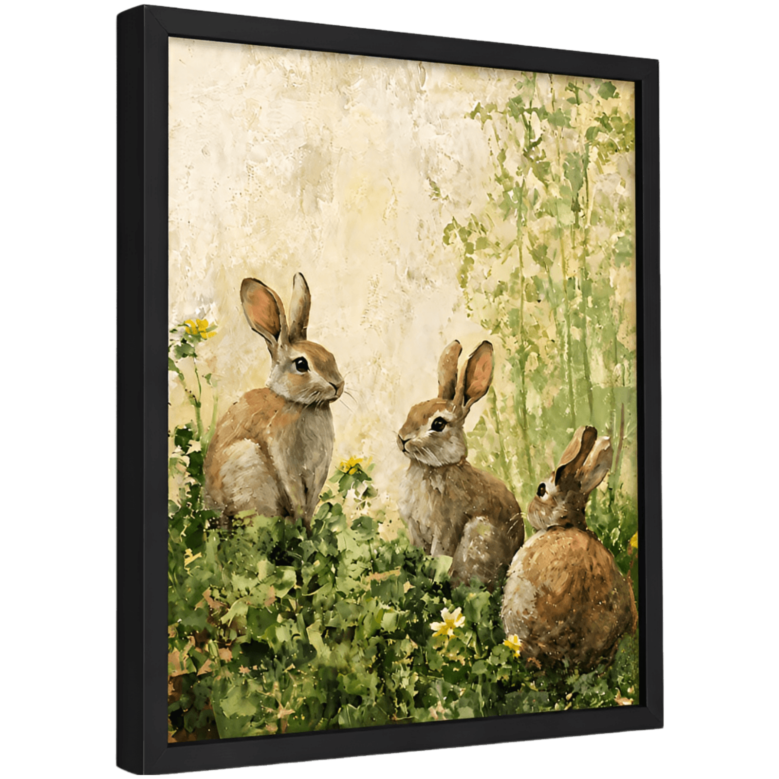 Vintage Framed Bunny Canvas Wall Art
