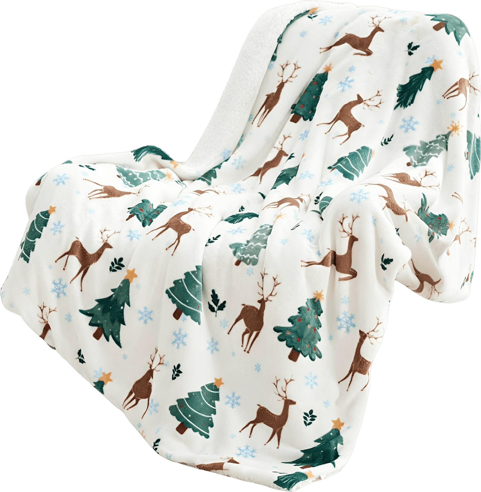 Christmas Reindeer Fleece Throw Blanket