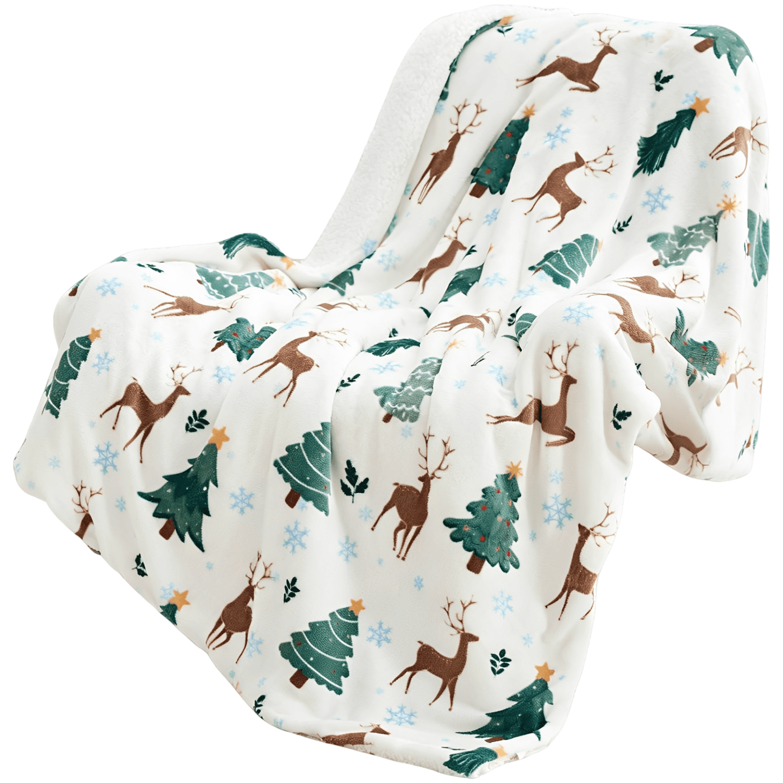 Christmas Reindeer Fleece Throw Blanket