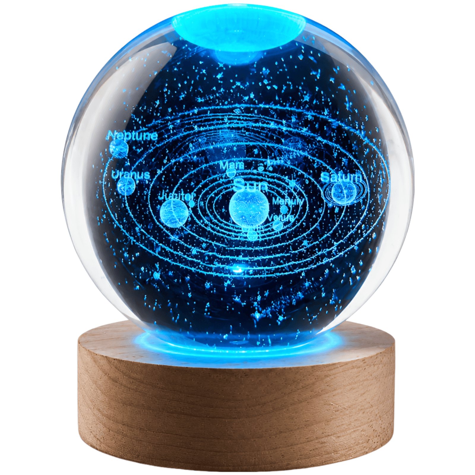 3D Solar System Crystal Ball Night Light