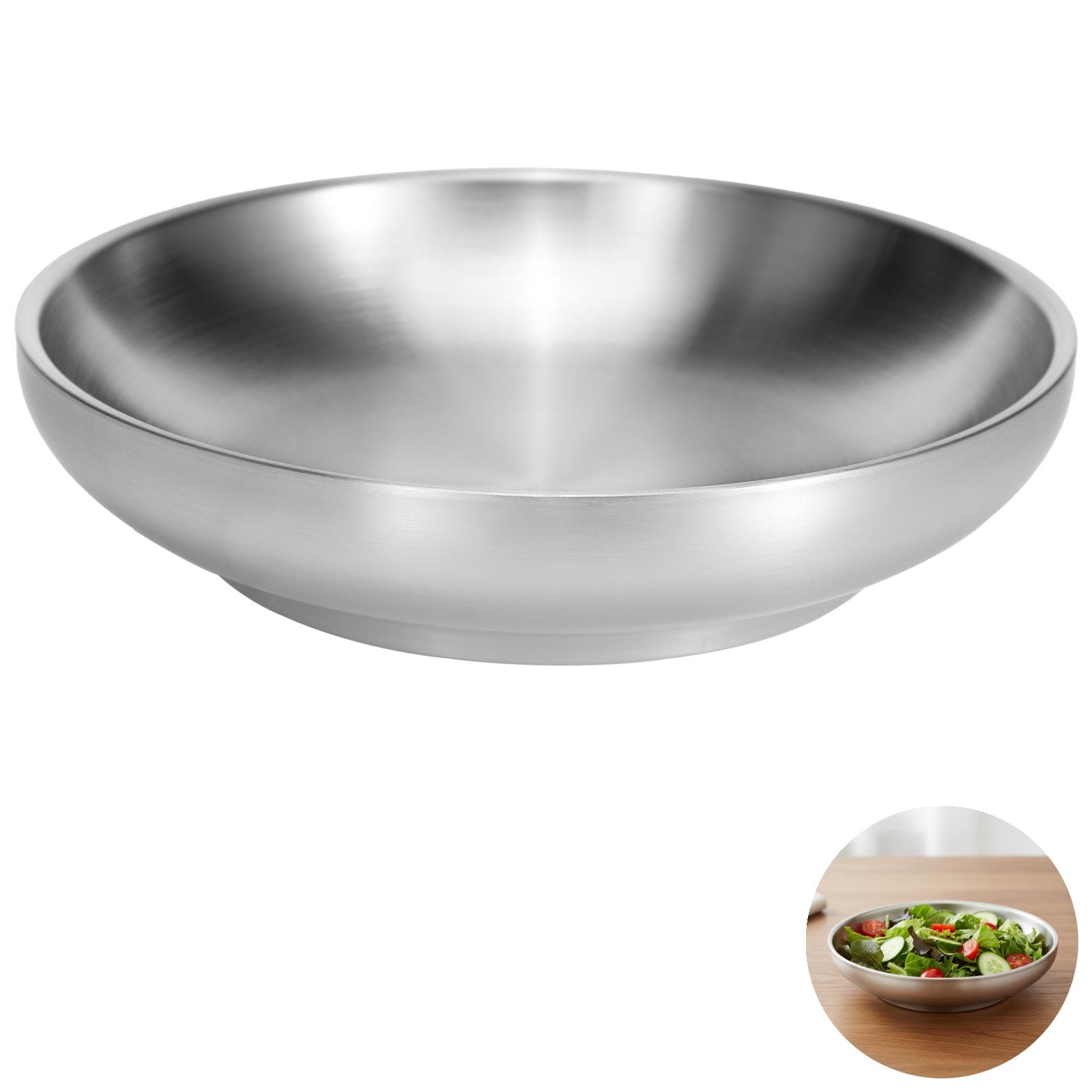 Premium Double-Walled Stainless Steel Dinner Plates